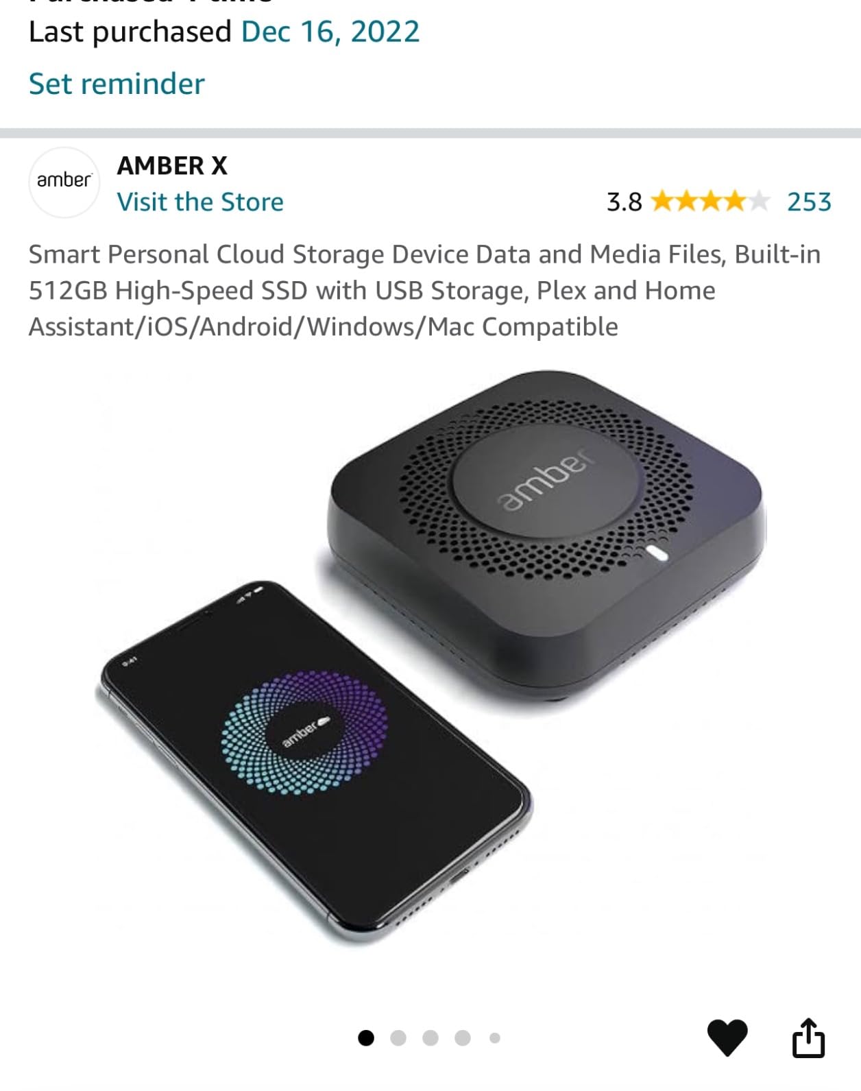 Smart Personal Cloud Storage Device Data and Media Files, Built-in 512GB High-Speed SSD with USB Storage, Plex and Home Assistant/iOS/Android/Windows/Mac Compatible customer photo 1