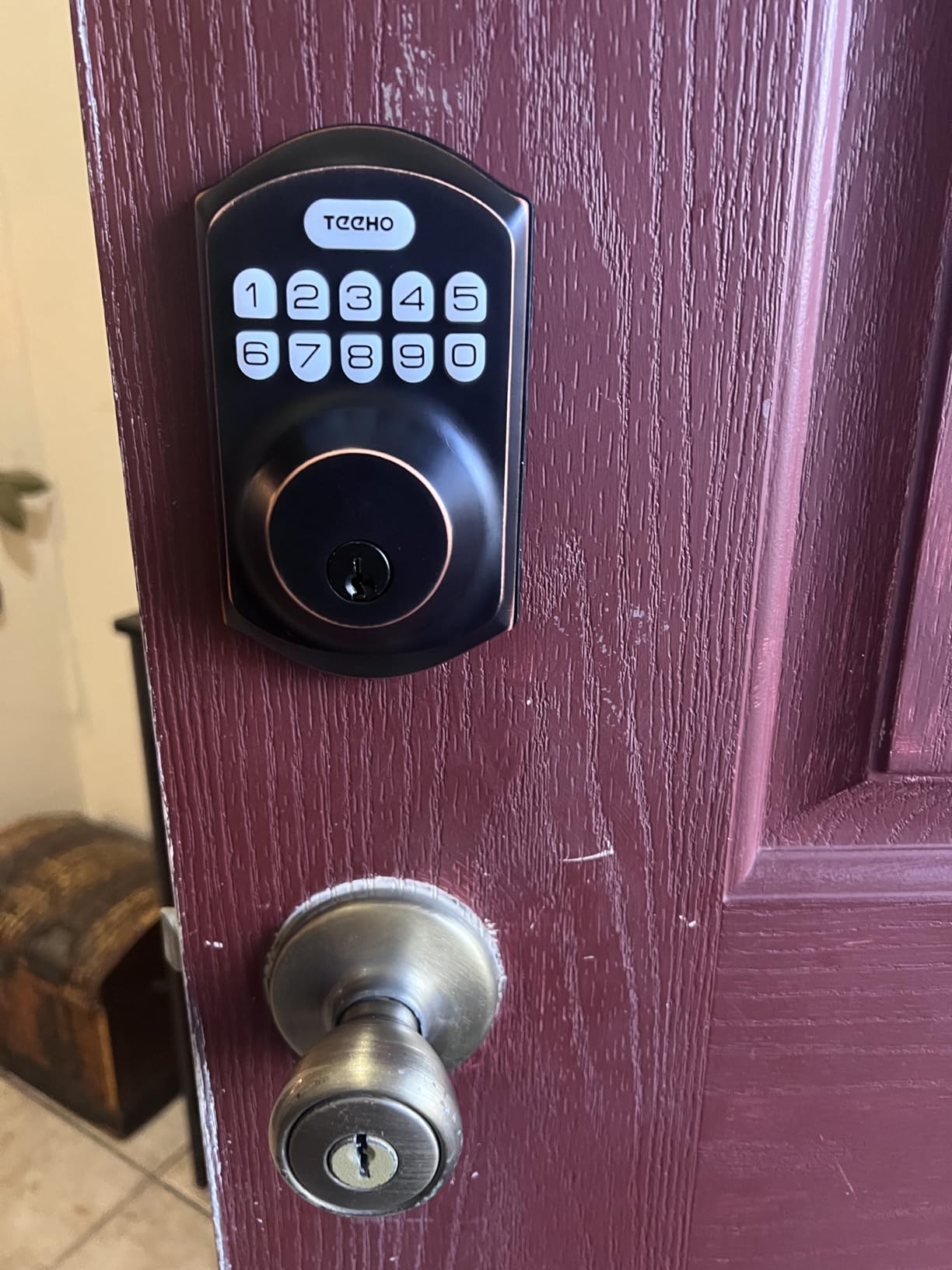TEEHO TE001 Keyless Entry Deadbolt with Keypad for Front Door, Bronze | ANSI Grade 3 Security, 20 User Codes, Low Battery Alert, IP54 Waterproof, One Touch Lock, Anti-Peep Password & 2 Backup Keys customer photo 2