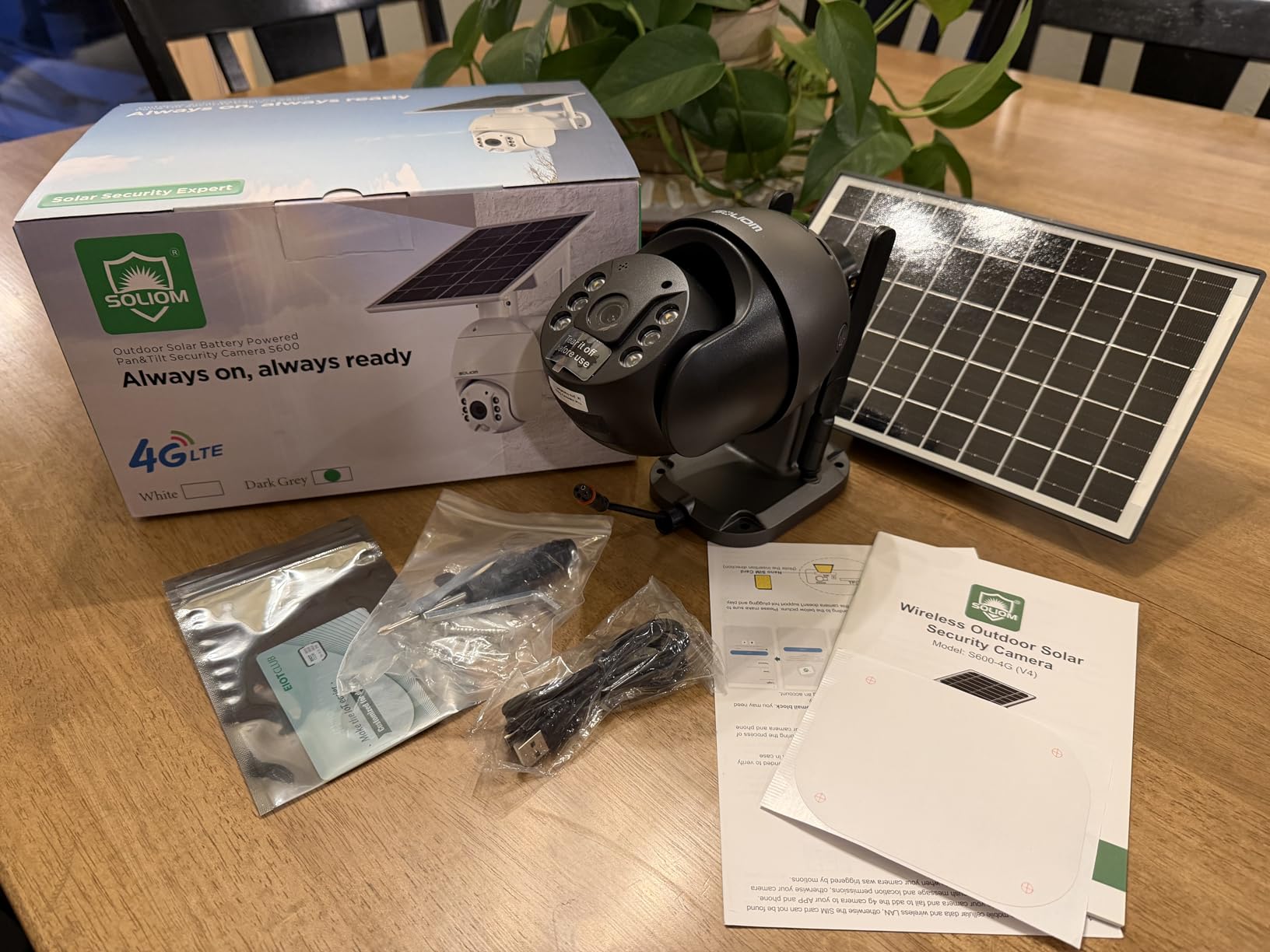 SOLIOM S600 3G/4G LTE Solar Cellular Security Cameras Wireless Outdoor | 360° PTZ, 2K Color Night Vision, 2 Way Talk, PIR Motion Sensor, No WiFi, IP65, Unlimited Data Plan customer photo 1