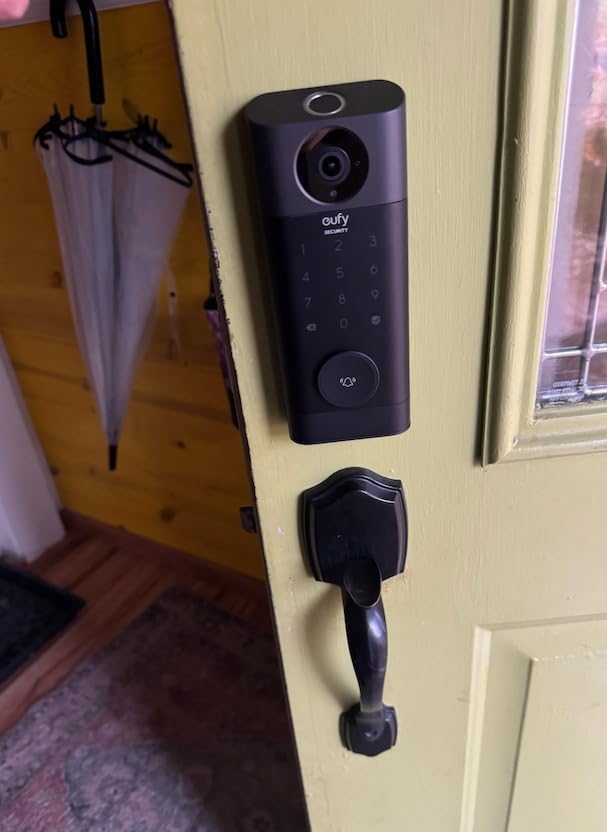 eufy Security Video Smart Lock S330, Keyless Entry Door Lock, Chime Included | 3-in-1 Camera+Doorbell+Fingerprint Smart Lock, Smart Wi-Fi Deadbolt for Front Door, 8GB Built-in Storage, SD Card Expandable customer photo 1