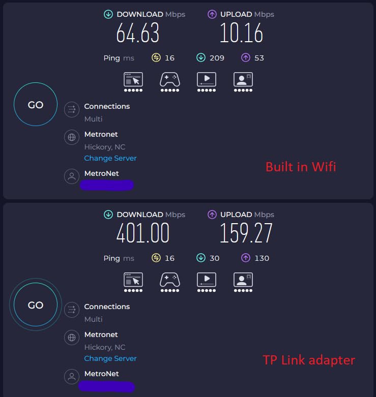 TP-Link USB WiFi 6 Adapter for Desktop PC,AX1800 Dual Band PC WiFi Antenna | USB Wireless Network Adapter with 2.4/5GHz, High Gain 5dBi Antenna, WPA3, MU-MIMO Supports Windows 11/10 (Archer TX20U Plus) customer photo 2
