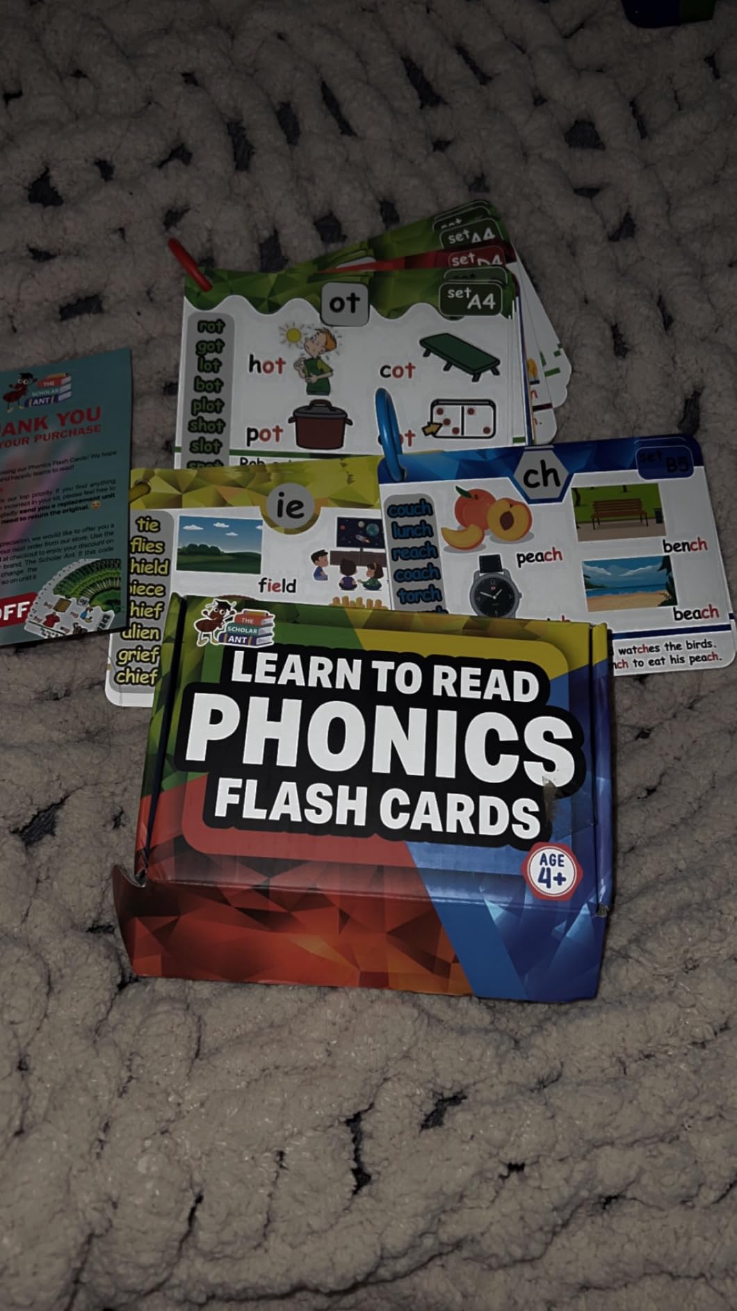 Phonics Flash Cards with Proven Spaced Repetition Learning System - Learn to Read in 20 Phonic Stages - Digraphs CVC Blends Long Vowel Sounds Phonics Games for Kids Ages 4-8 customer photo 2