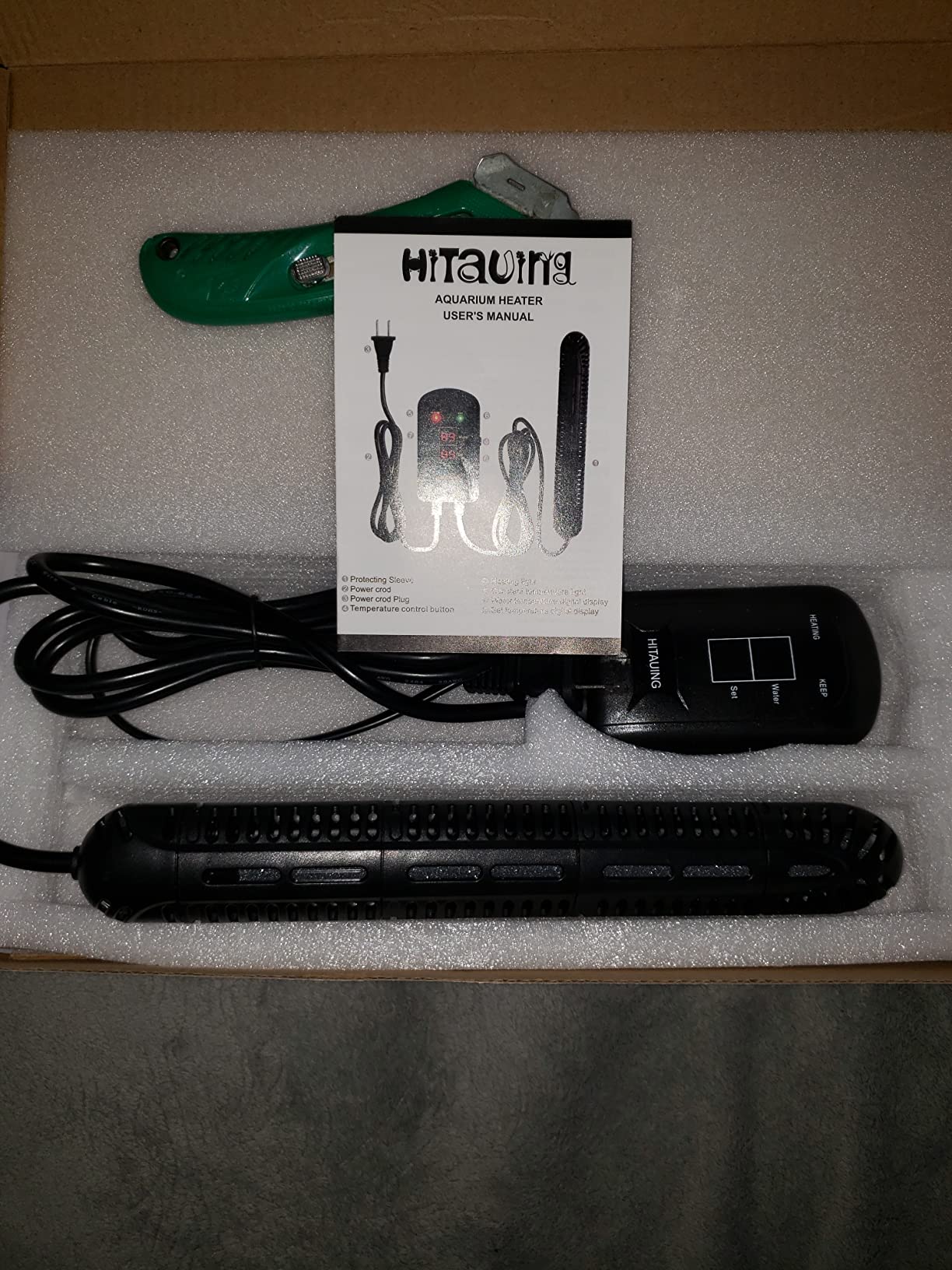 HiTauing Aquarium Heater, 300W Fish Tank Heater with LED Digital Display & 5 Safety Protection, Submersible Aquarium Heater with 2 Suction Cup and 8.2Ft Cord for 40-75 Gallon Fish Tank customer photo 1