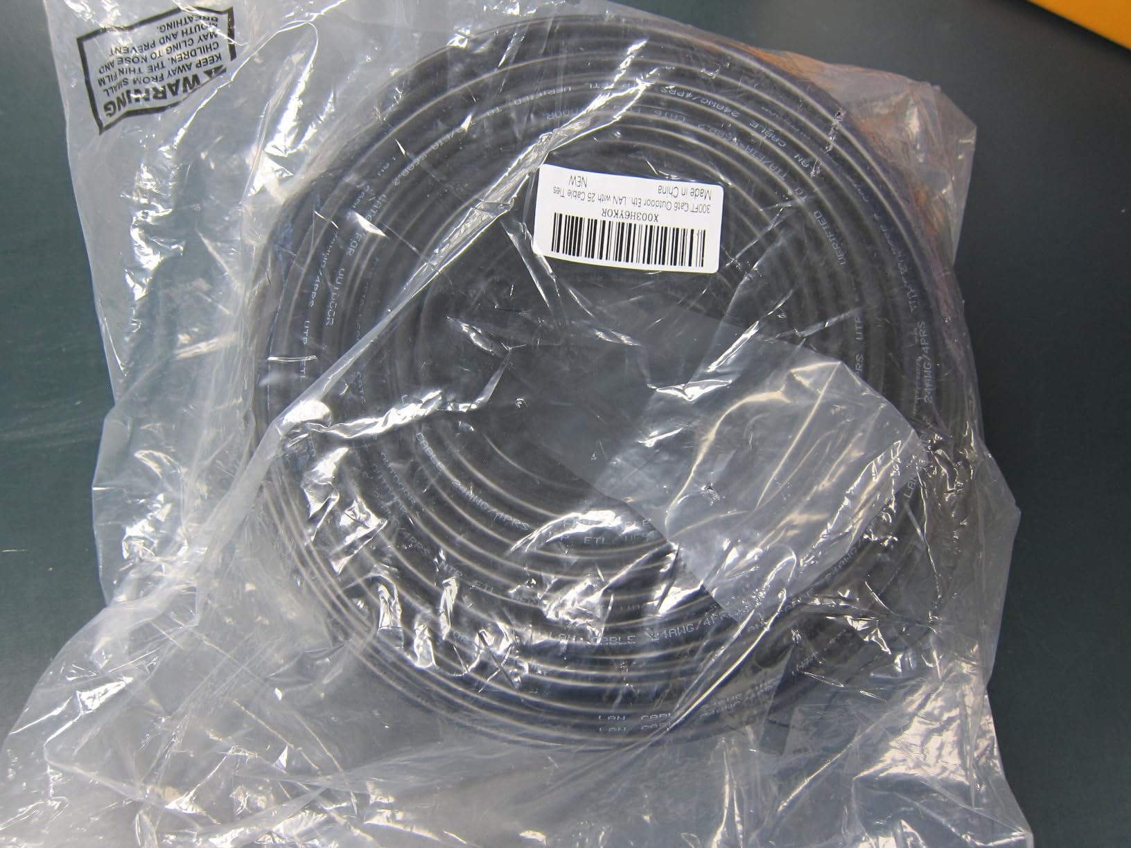 100FT Cat6 Outdoor Ethernet Cable, In-Ground, Heavy Duty Direct Burial, 24AWG CCA Patch Cord for Laptops, PCs, Routers, Printers, Surveillance Camera, PoE, UTP Cat 6 Internet Cable with 25 Cable Ties customer photo 1