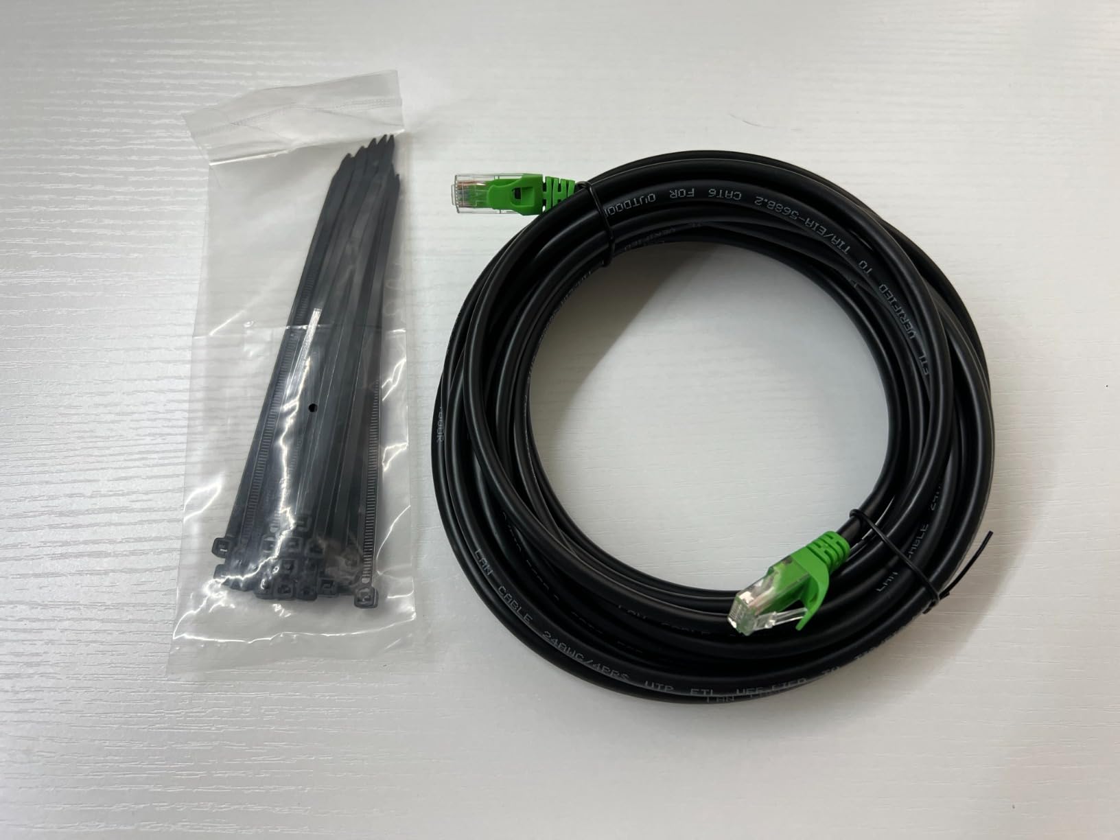 100FT Cat6 Outdoor Ethernet Cable, In-Ground, Heavy Duty Direct Burial, 24AWG CCA Patch Cord for Laptops, PCs, Routers, Printers, Surveillance Camera, PoE, UTP Cat 6 Internet Cable with 25 Cable Ties customer photo 2