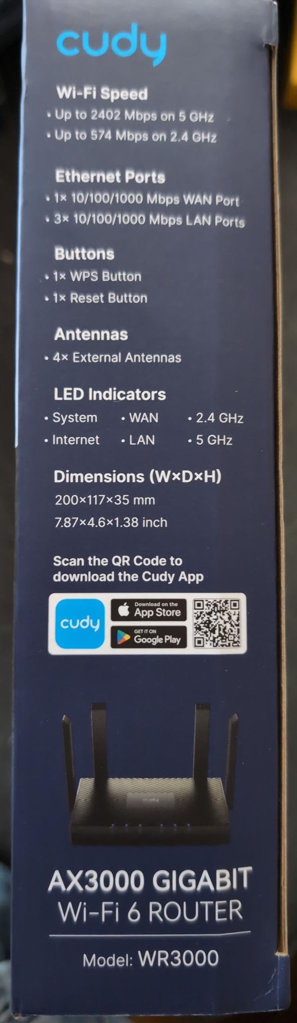 Cudy AX3000 Gigabit Mesh Wi-Fi 6 Router (WR3000) customer photo 2