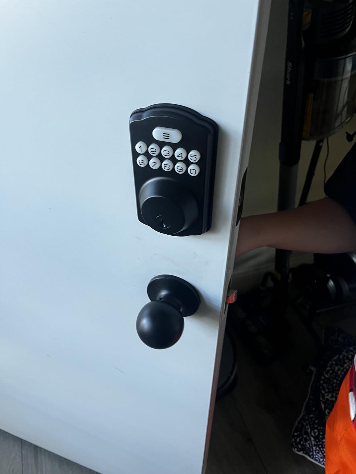 Veise KS01C Keyless Entry Deadbolt Door Lock with Knobs, Matte Black | Electronic Backlit Keypad Handle Set, Auto Lock, Anti-Peep Code, One-time Code, for Front Door, IP54 Waterproof, Easy Install customer photo 1