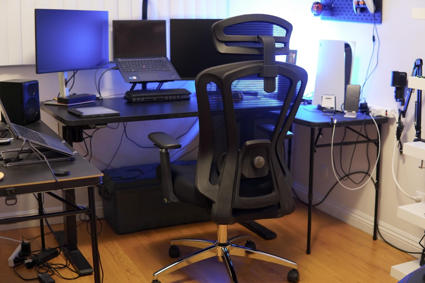 Farini Office Chair Ergonomic Desk Chair, High Back Computer Chair with Wheels, Home Study Chair for Heavy People, Office Chair Adjustable Seat Depth, 3D Armrests and Adjustable Headrest, Black customer photo 1