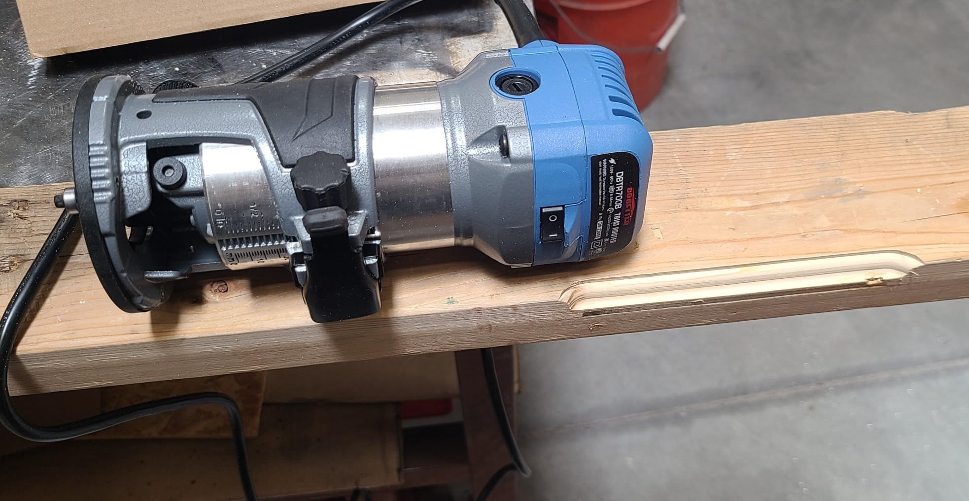 Dobetter 1.25HP Wood Router Tool, 6.5Amp Electric Trim Router, 6 Variable Speed Compact Palm Router Woodworking with 1/4