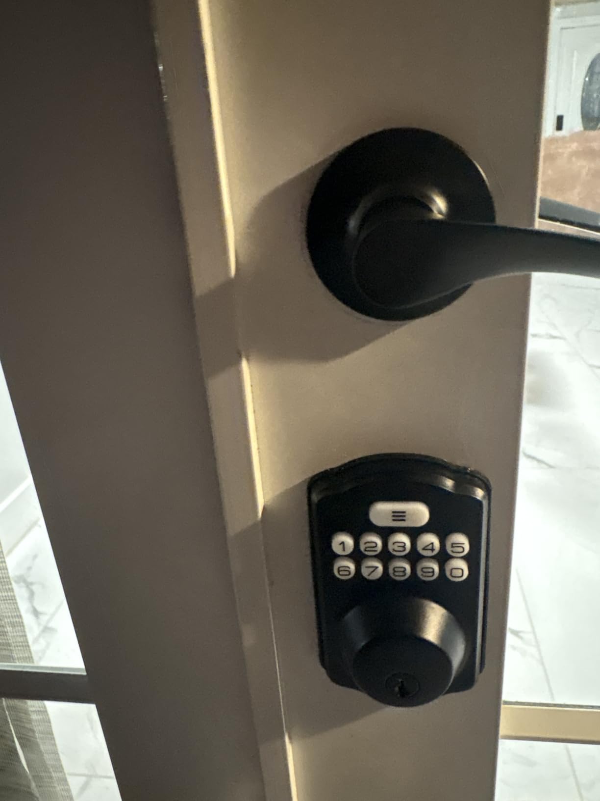 Veise KS01B Keypad Door Lock with 2 Lever Handles Set, Matte Black | Keyless Entry, 20 Codes, Auto Lock, Anti-Peeping Code, Electronic Deadbolt for Front Door, IP54 Waterproof, Easy Install customer photo 2