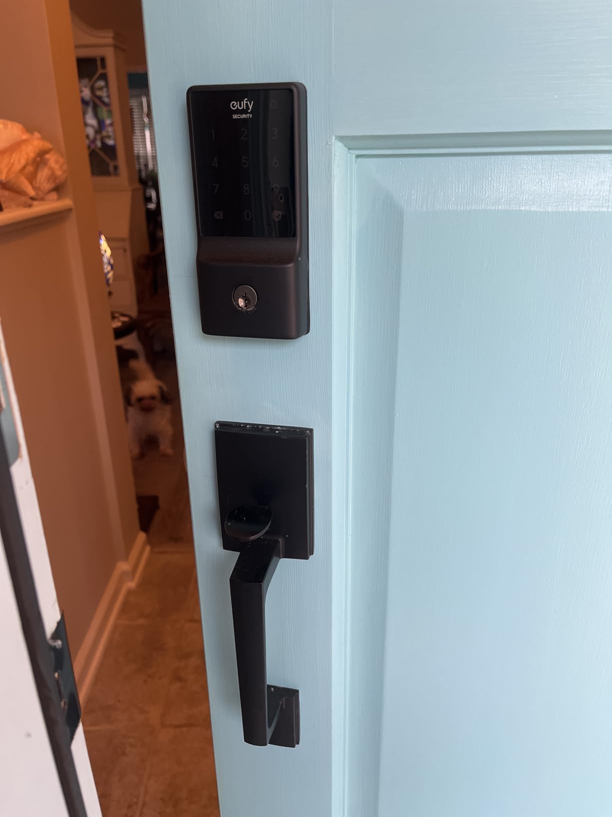 eufy Security Smart Lock C210, Keyless Entry Door Lock, Built-in WiFi | 4 AA Batteries Included, Easy Installation, Smart Door Lock Deadbolt, No Bridge Required, Touchscreen Keypad, Nickel customer photo 1