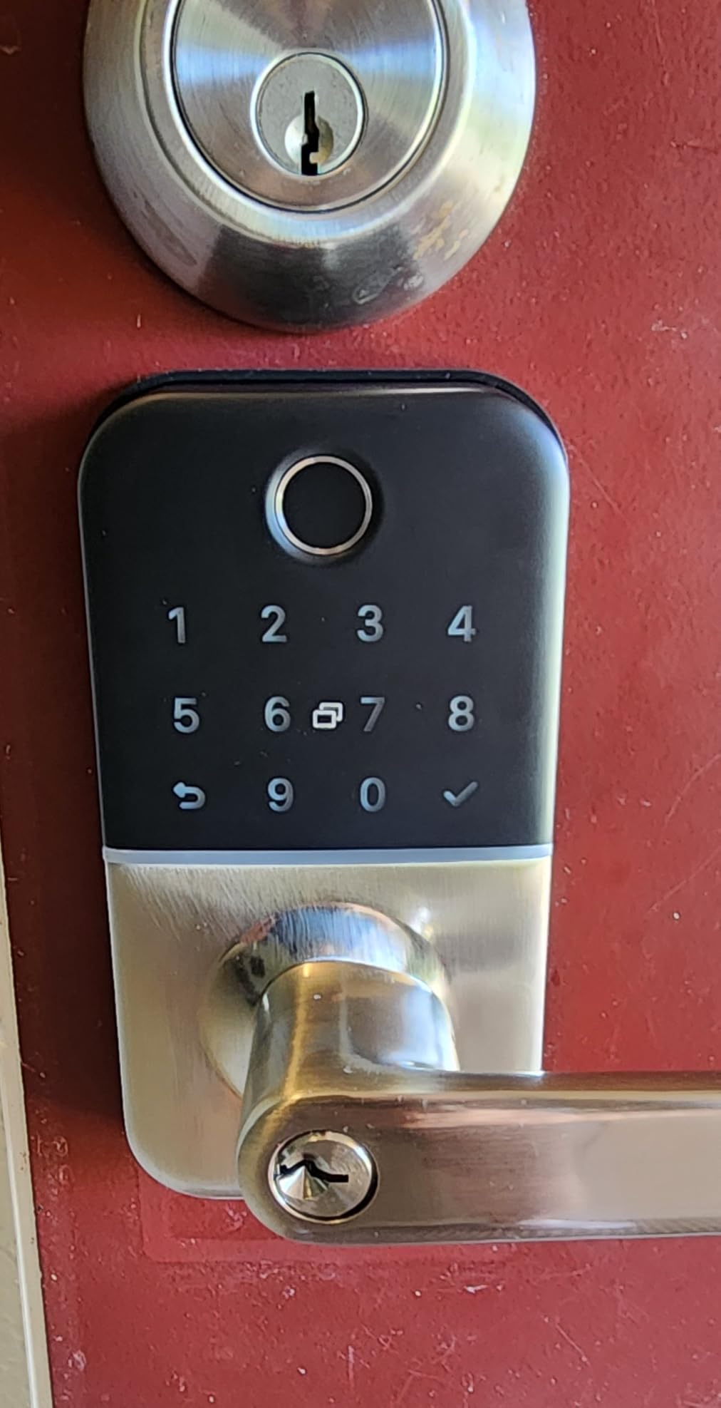 Keypad Smart Door Lock with Handle: Kucacci Keyless Entry Door Lock - Smart Lock for Front Door - Electronic Door Lock with Keypad for Exterior Door - Deadbolt Lever Alternative - Easy Installation customer photo 1