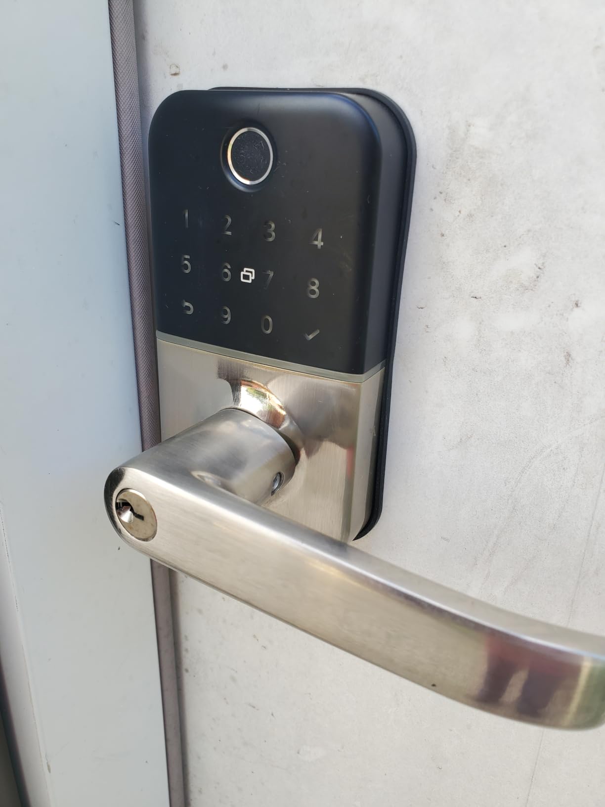 Keypad Smart Door Lock with Handle: Kucacci Keyless Entry Door Lock - Smart Lock for Front Door - Electronic Door Lock with Keypad for Exterior Door - Deadbolt Lever Alternative - Easy Installation customer photo 2