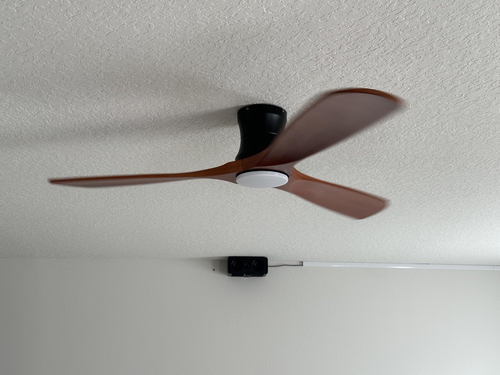 52'' Smart Low Profile Ceiling Fans with Light Remote, Wood, Flush Mount, White | Alexa/App Control, Easy Install, Quiet, Hugger LED Ceiling Fan for Outdoor Indoor Modern Patio Bedroom Living Room, 3 Blade customer photo 1