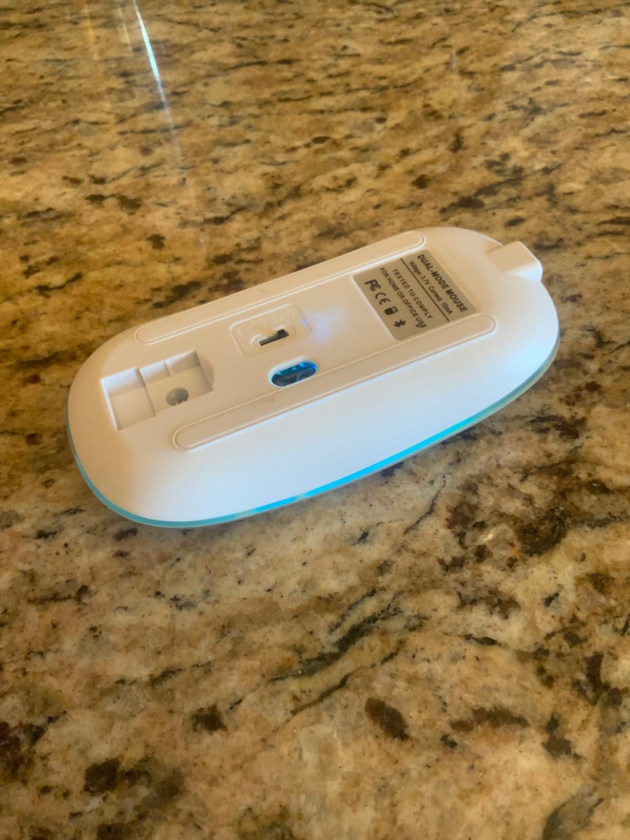 Guiheng Wireless Bluetooth Mouse, LED Dual Mode Rechargeable Silent Slim Laptop Mouse (BT5.2+USB Receiver) customer photo 2