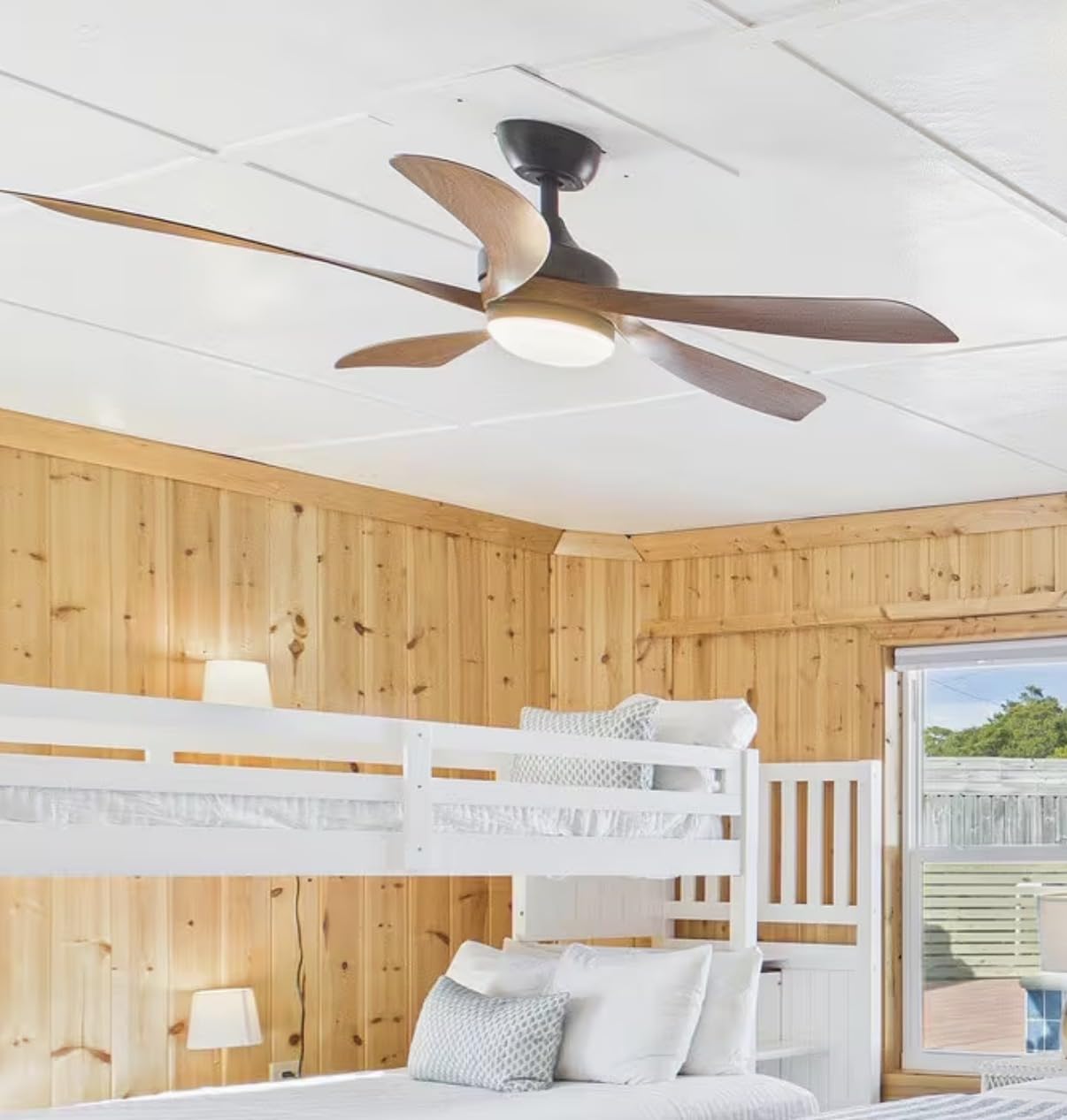 Sofucor 52 Inch Smart Ceiling Fan with Light, 5 ABS Blades, Brown | Alexa/Google Assistant/APP/Remote Control, Reversible DC Motor, Timer, 6 Speeds, 3CCT For Living Room Bedroom Patio Farmhouse customer photo 1