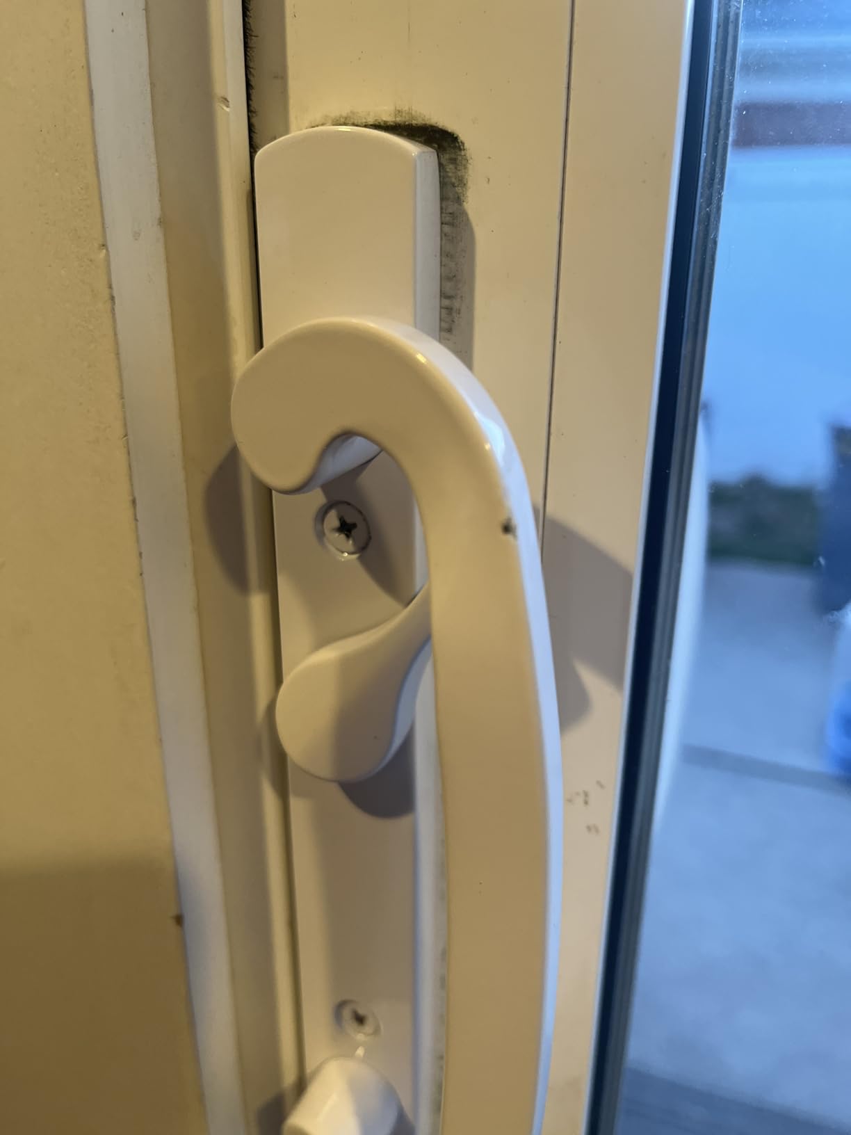 ACEPLANET Offset Position Keyed Sliding Patio Door Handleset with Mortise Lock, 45° Keyway, 3-15/16
