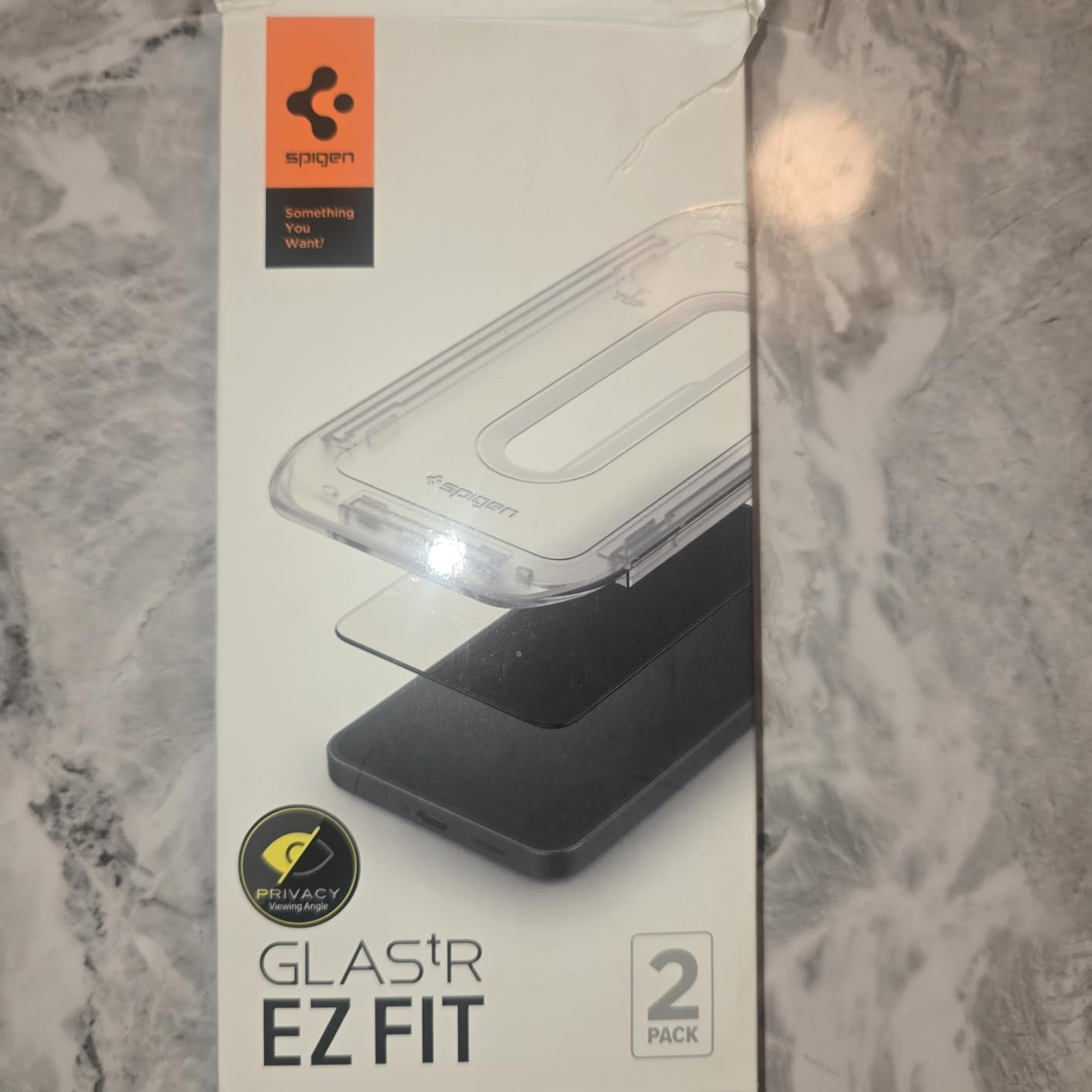 Spigen GlasTR EZ FIT Privacy Screen Protector for Galaxy S24 Ultra | 9H+ Tempered glass, Scratch resistance, Auto-align tray, Lab-tested 100% clarity, Original touch, Case-friendly, 2 Pack customer photo 2