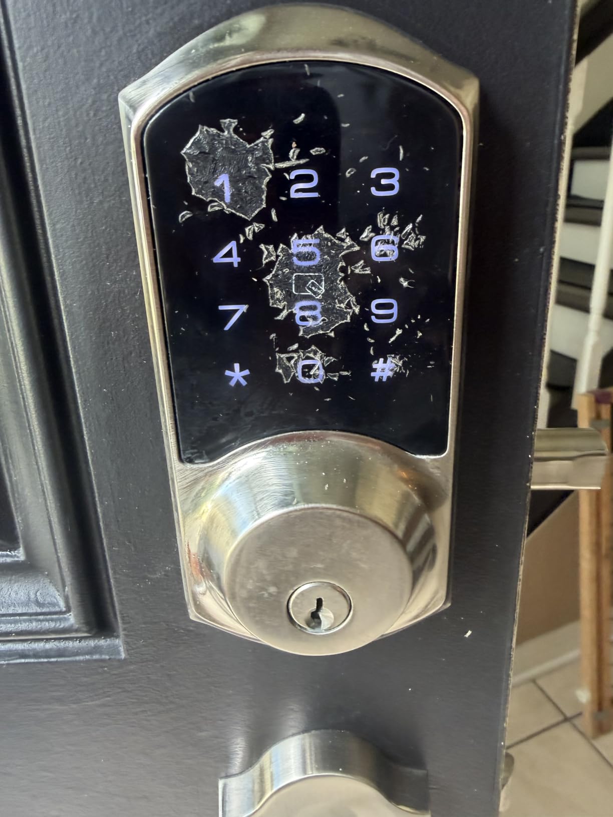Veise VE06-H Smart Front Door Lock Handle Set, App Control, Satin Nickel | Remote Access Sharing, Fob Unlock Keyless Entry Deadbolt, Auto Lock, User Management, IP55 Waterproof, Low Battery Alarm customer photo 1
