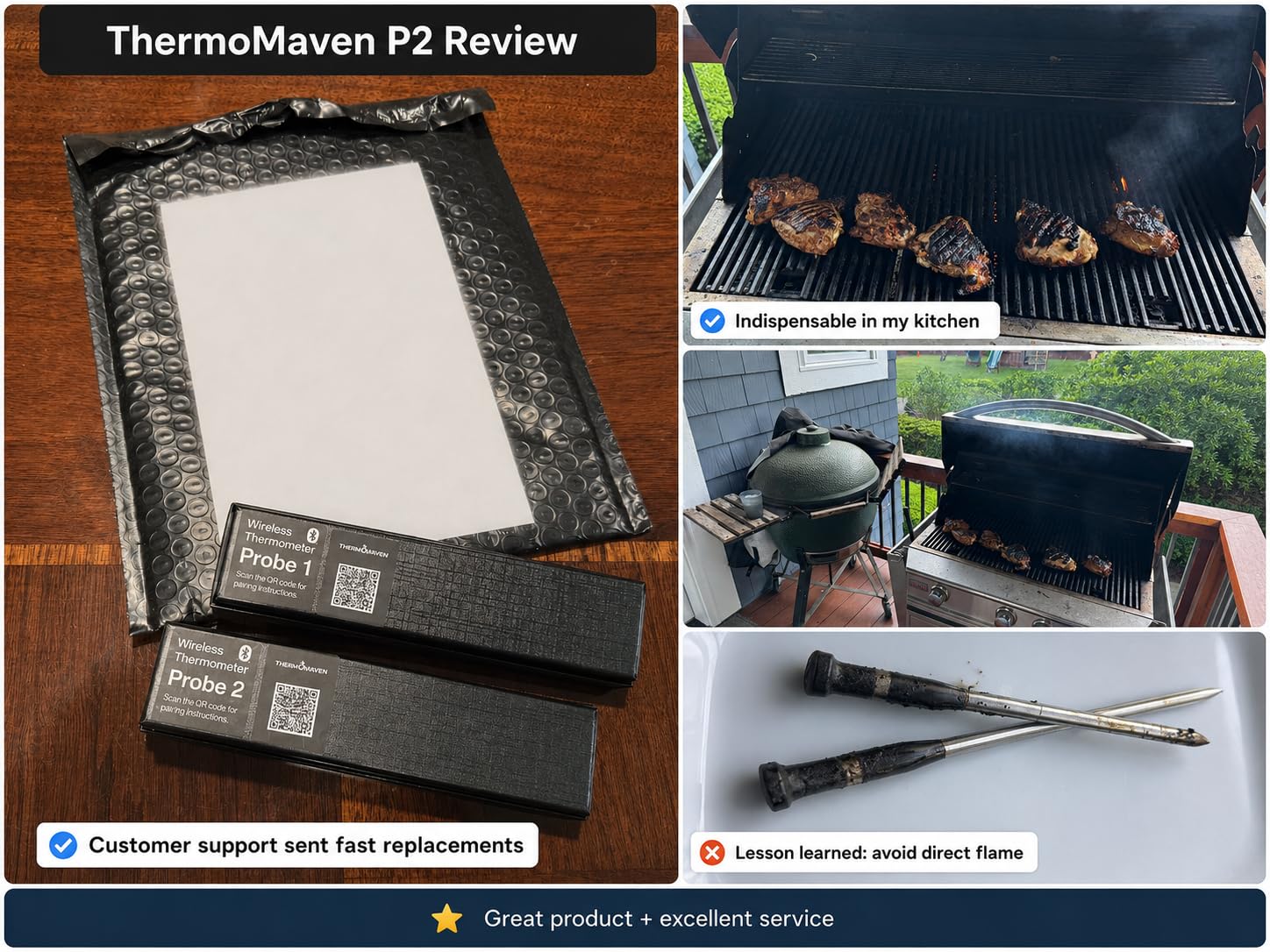 ThermoMaven WiFi Wireless Meat Thermometer, 2 Probes, Smart Base, 6 Sensors customer photo 2