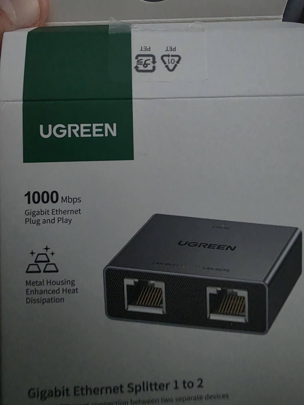 UGREEN 1000Mbps Ethernet Splitter 1 to 2, Plug and Play, Space Grey | 2 Devices Simultaneously Networking, Include 3FT USB Power Cable, RJ45 Internet Ethernet Switch for PC, Laptop, PS5, Xbox, TV customer photo 1