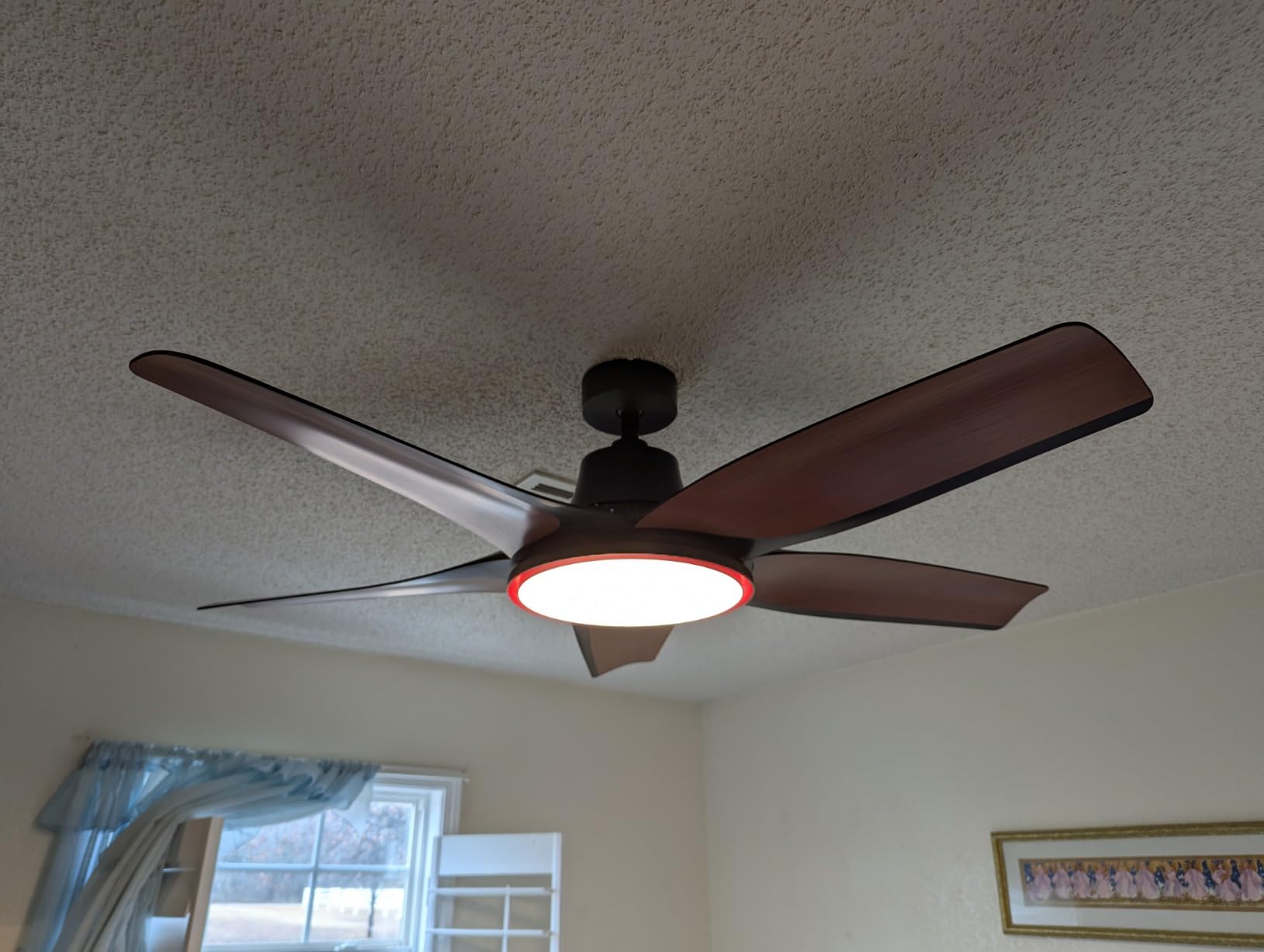 DREO Smart RGBIC Ceiling Fans with Lights, Low profile Ceiling Fan with Alexa/App, 52'' Dimmable Lighting & Color Tuning, 25dB Quiet for Living Room, Game Room, Easy Installation, Black, 2026 Upgraded customer photo 2