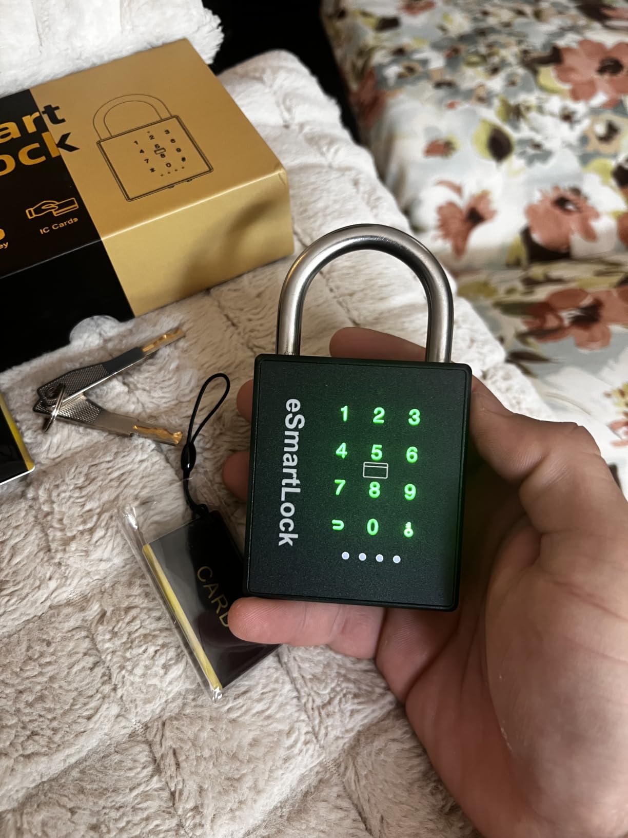 Pothunder Heavy Duty Smart Padlock, Gate Lock Padlock with Key Code and RFID, Outdoor Weatherproof Biometric Digital Lock for Gate, Sheds, Fence, Garage, Locker, Storage Unit customer photo 1