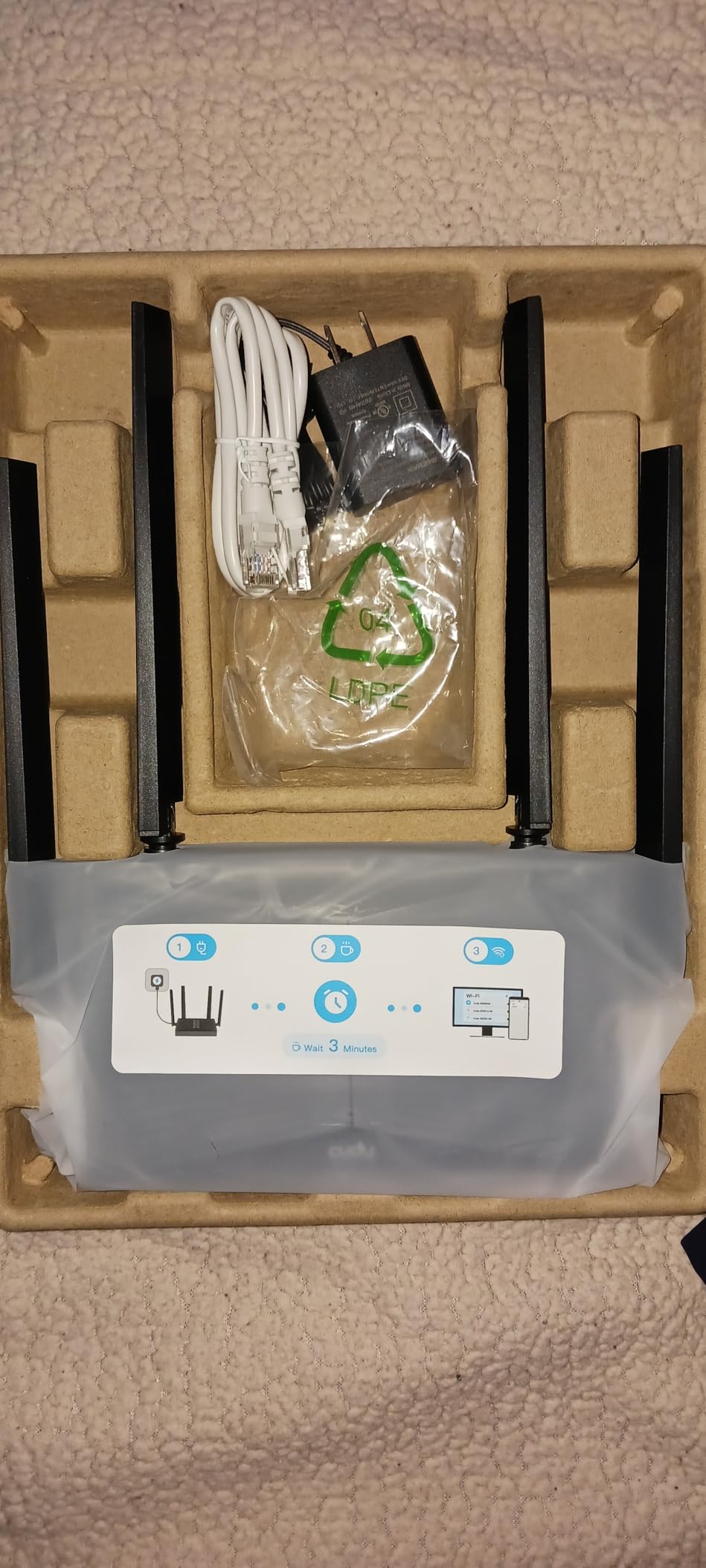 Cudy BE3600 Dual-Band Wi-Fi 7 Router, 5X GbE, VPN Full, Mesh, WR3600 | 2882+688 Mbps WiFi 7, 4x GbE, 1.2 GHz Dual-Core, 4K QAM, 320 MHz, WG/OVPN/IPsec/ZT VPN, Mesh-ready, Cable Incl customer photo 2