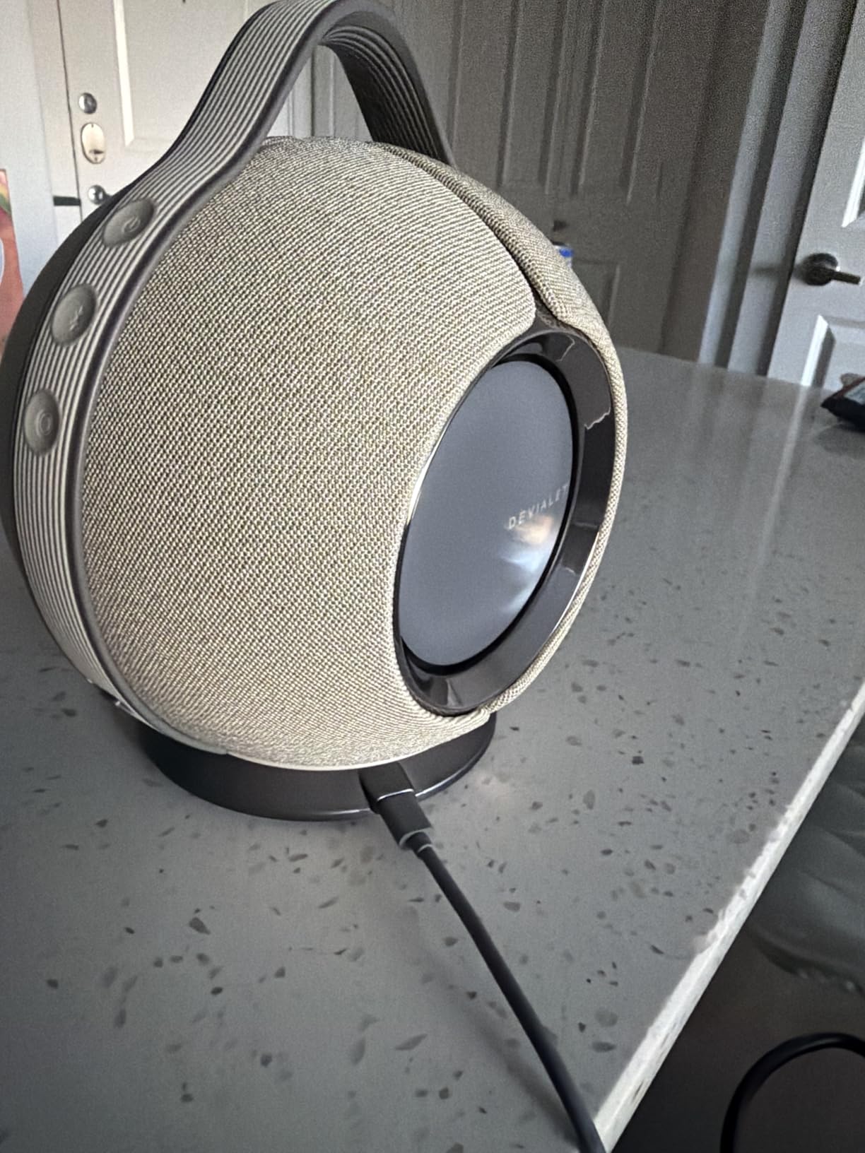 Devialet Mania - High Fidelity Portable Smart Speaker - Light Grey | High-Fidelity Audio with Deep Bass - Includes Charging Dock - Durable Design for Outdoor Travel - Smooth Connectivity customer photo 2