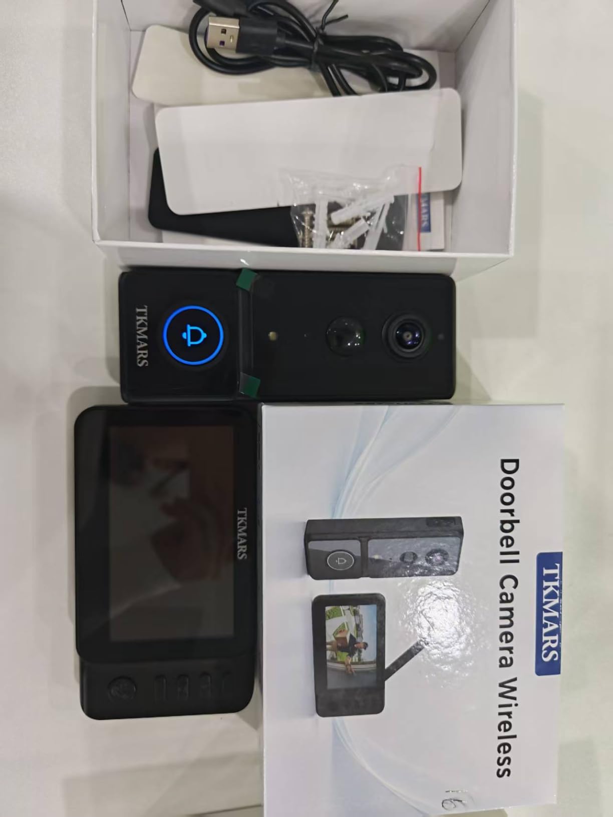 TKMARS Wireless Doorbell Camera No Subscription No WiFi/App Needed for Home/Apartment/Seniors, Waterproof IP65 Door Bell with Monitor Screen, 1080P Video Intercom 170° Wide Angle Night Vision customer photo 2
