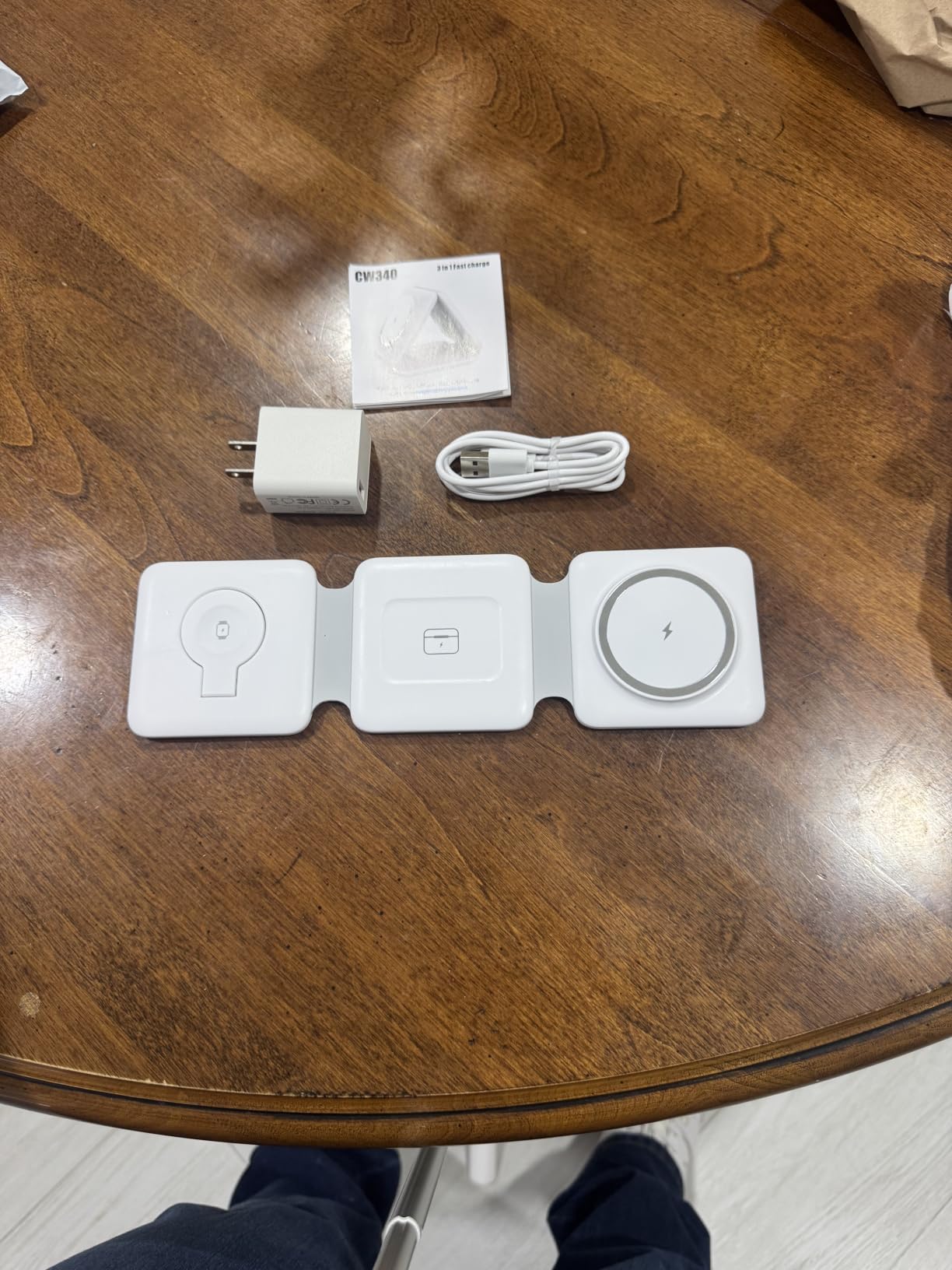 Fold Magnetic Wireless Charger for iPhone: Compact Charging Pad Fit Travel | 3 in 1 Charging Station for Magsafe Apple Watch iPhone 17 16 15 14 13 12 & Airpod - Lightweight Charger for Bedside Office customer photo 2