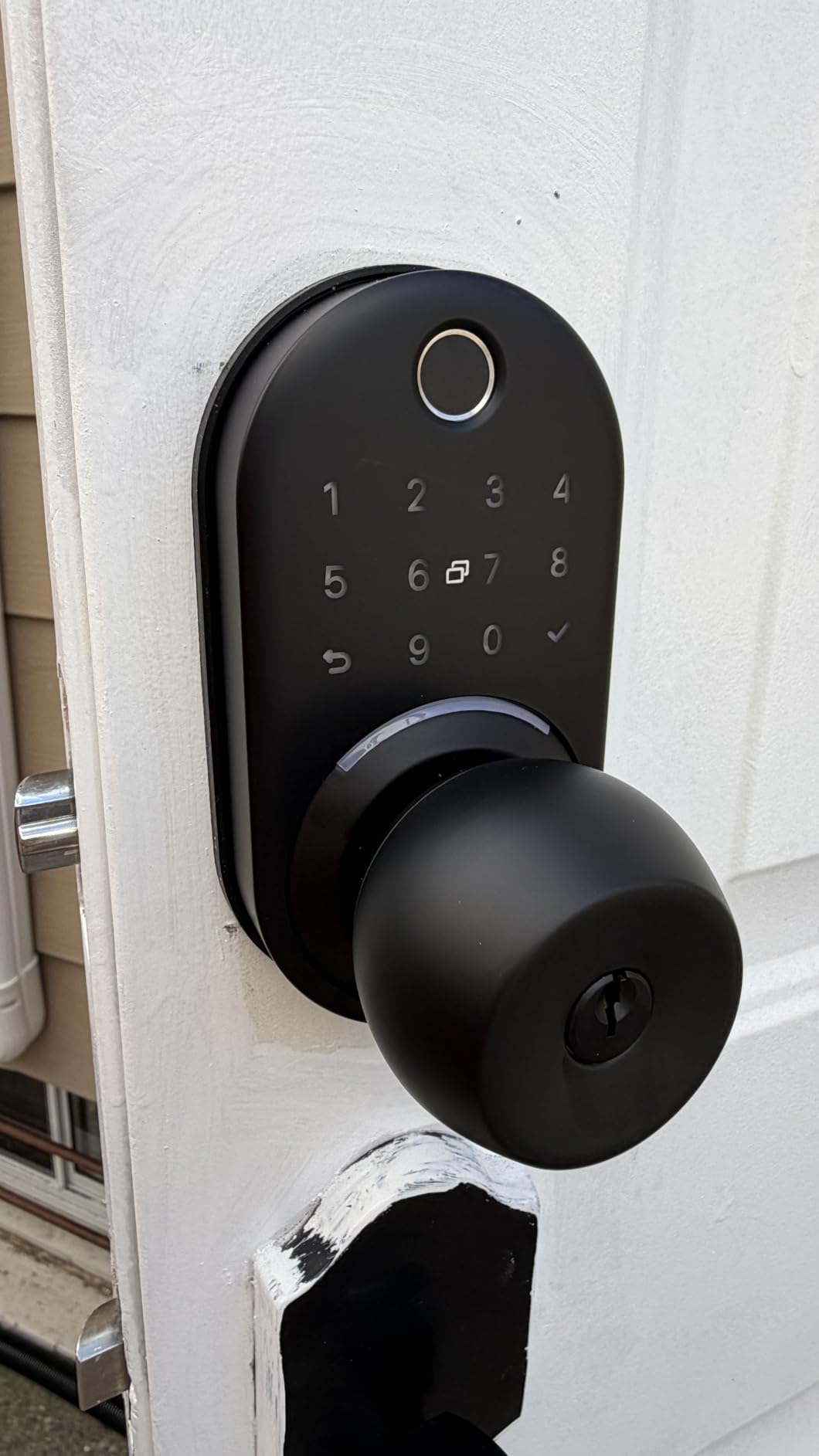 Keypad Smart Door Knob Lock, Yamiry Fingerprint Keyless Entry Handle Lock, Electronic Knob for Front Door, Digital Codes, Easy Installation, Passage Mode, Auto Lock, Works with Existing Deadbolt customer photo 1