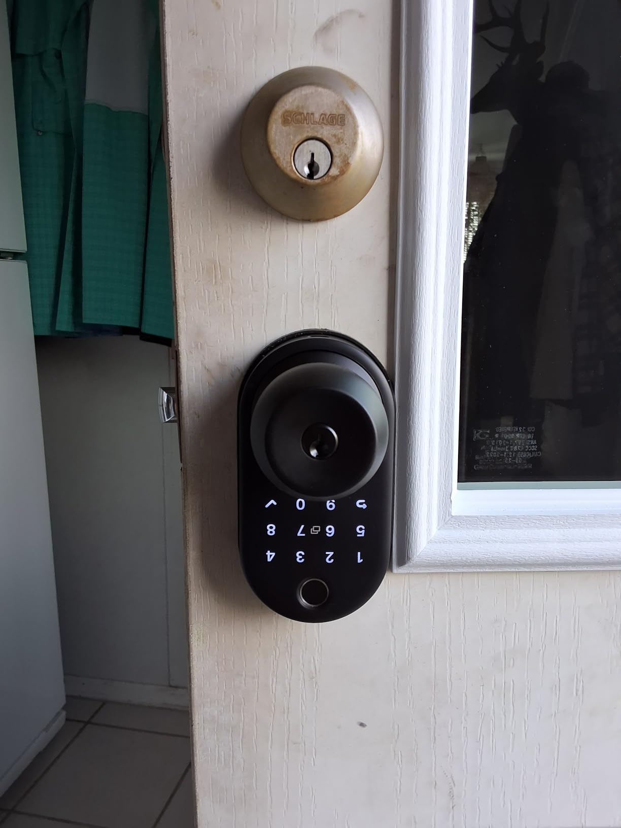 Keypad Smart Door Knob Lock, Yamiry Fingerprint Keyless Entry Handle Lock, Electronic Knob for Front Door, Digital Codes, Easy Installation, Passage Mode, Auto Lock, Works with Existing Deadbolt customer photo 2