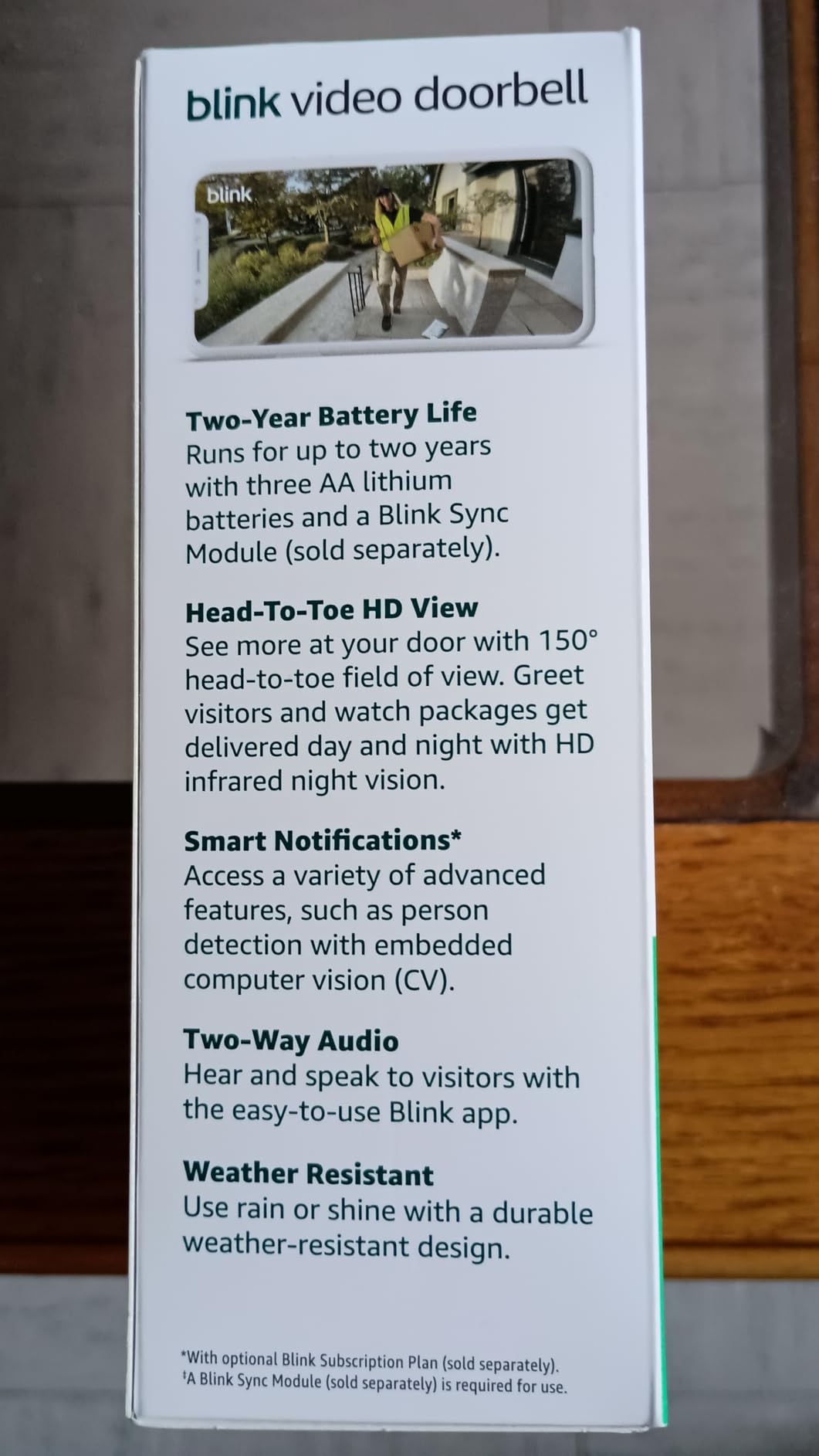 Blink Video Doorbell – Head-to-toe HD view, two-year battery life, and simple setup. Required Sync Module not included – Add-On (Black) customer photo 2