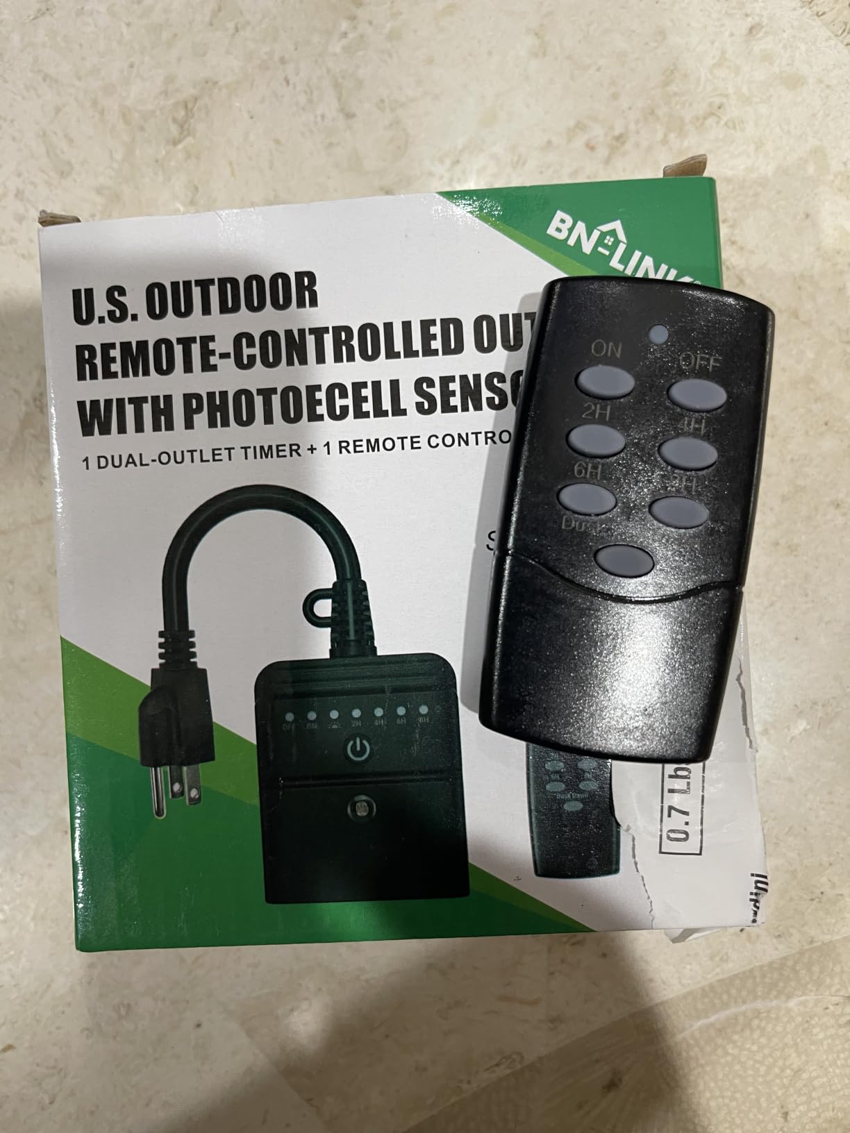 BN-LINK Outdoor Timer for Lights, 100FT Remote Control, 2 Outlets, Weatherproof Outdoor Use, Dusk-To-Dawn+2/4/6/8H Countdown, For String Lights, Pump, 125V 15A 1/2HP, ETL Listed customer photo 1