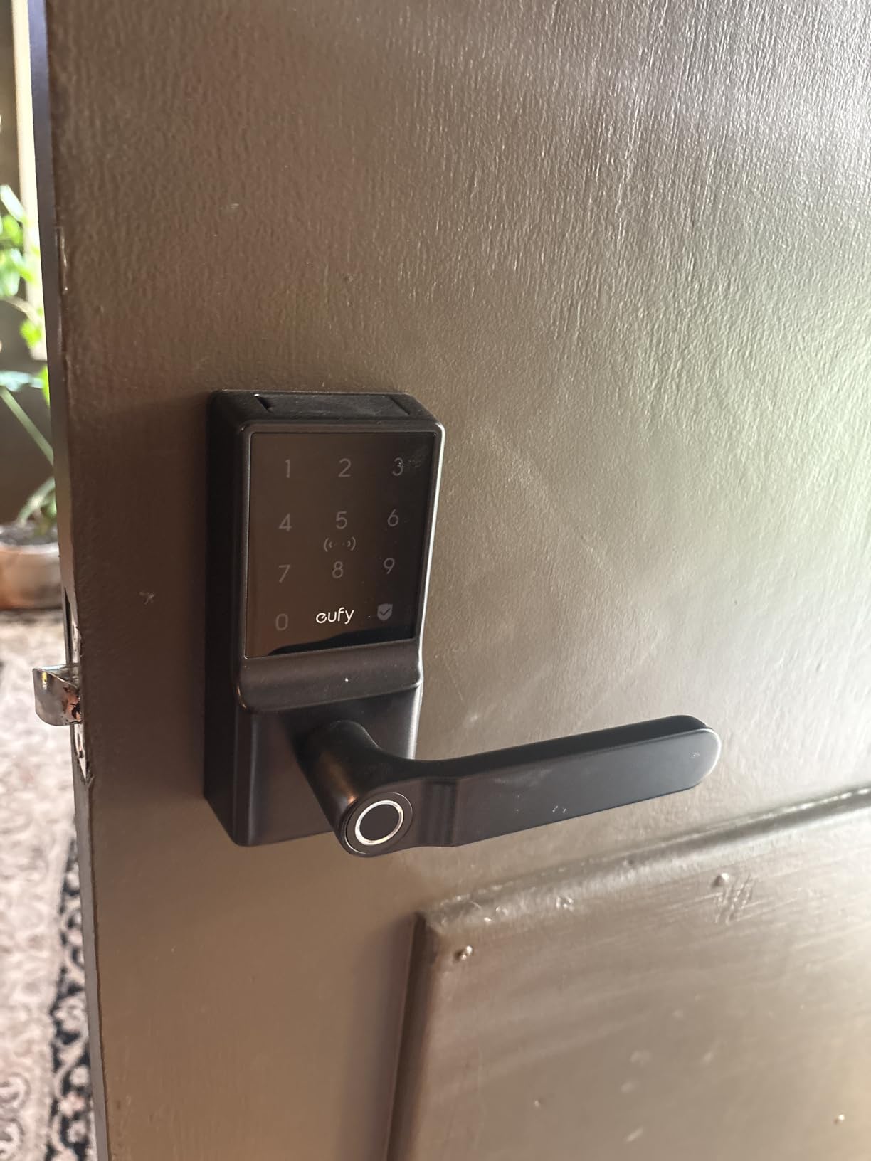 eufy Security Smart Lock C33, Keypad Door Lock with Handle, Built-in Wi-Fi, Fingerprint Door Knob, App Control, Keyless Entry Door Lock for Front Door and Bedroom, Electronic Deadbolt, IP53, Black customer photo 1