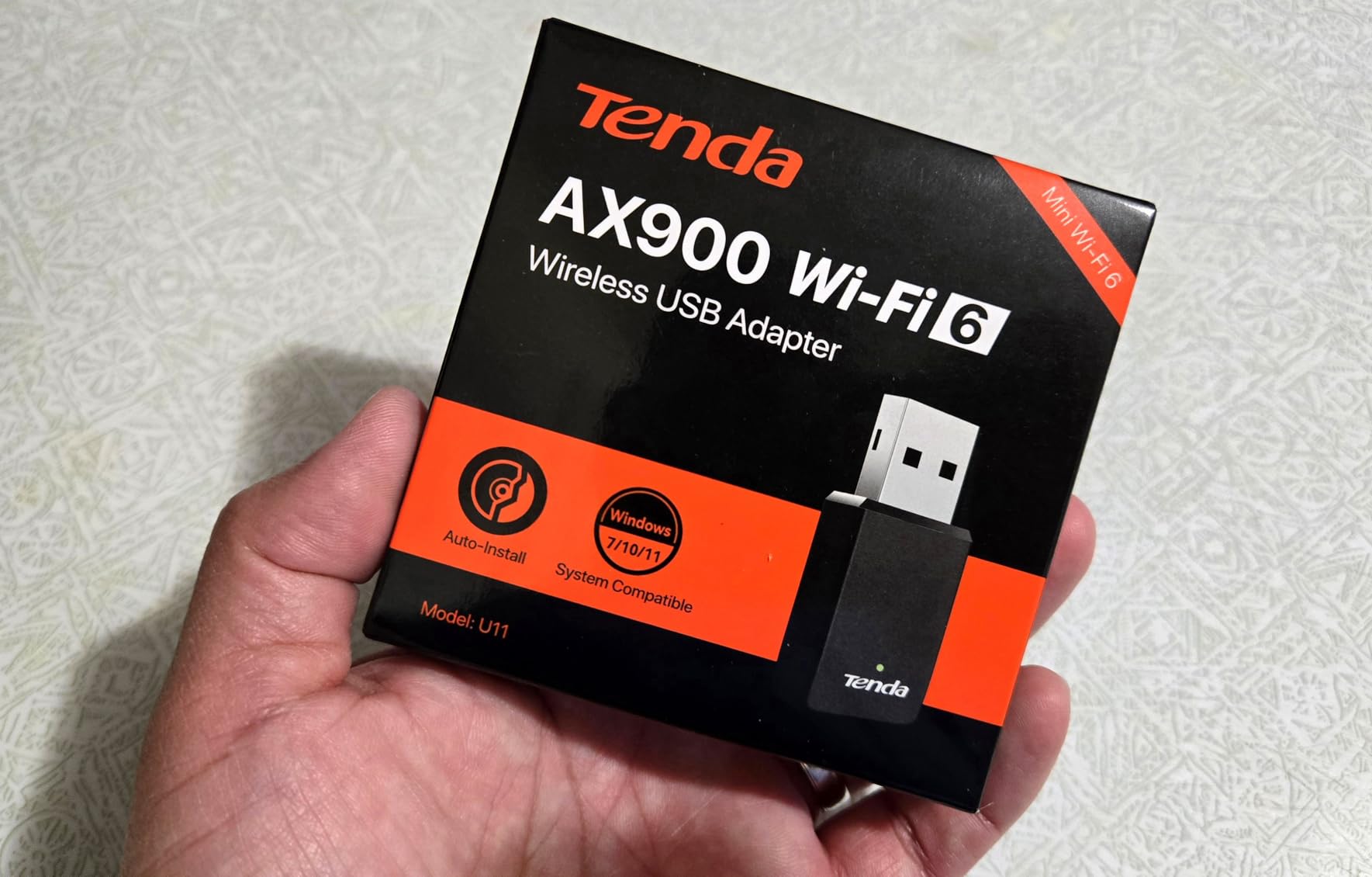 Tenda WiFi Adapter for Desktop PC, AX900 WiFi 6 USB WiFi Adapter 2.4G/5G | USB WiFi Dongle for Windows 11/10/7 (U11) customer photo 1