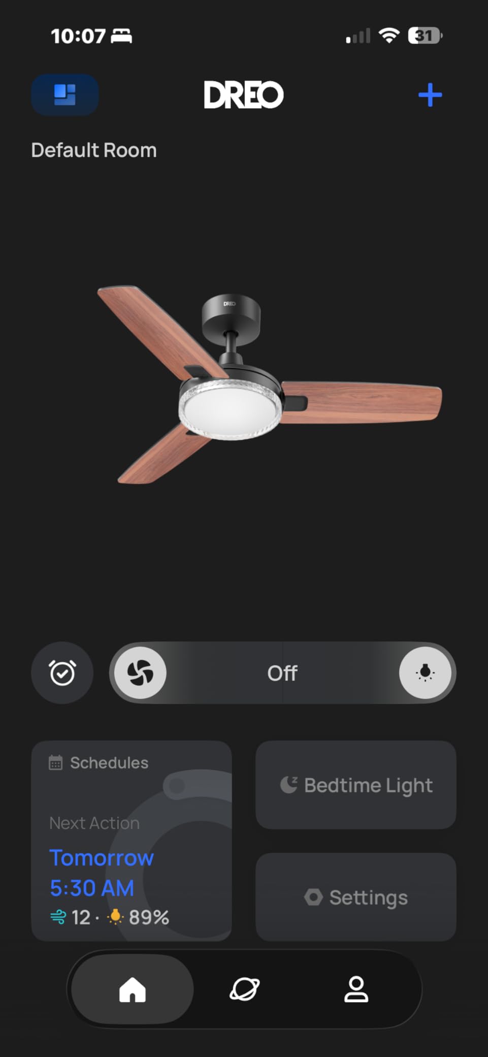 DREO Bedroom Ceiling Fans with Lights and Remote, Smart Ceiling Fan 42 Inch | 3400 CFM Airflow, 12 Speeds & 3 Fan Modes, Stepless Color Tones, Quiet DC Moto, 1-12H Timer, Remote/APP/Alexa Control, Black customer photo 2