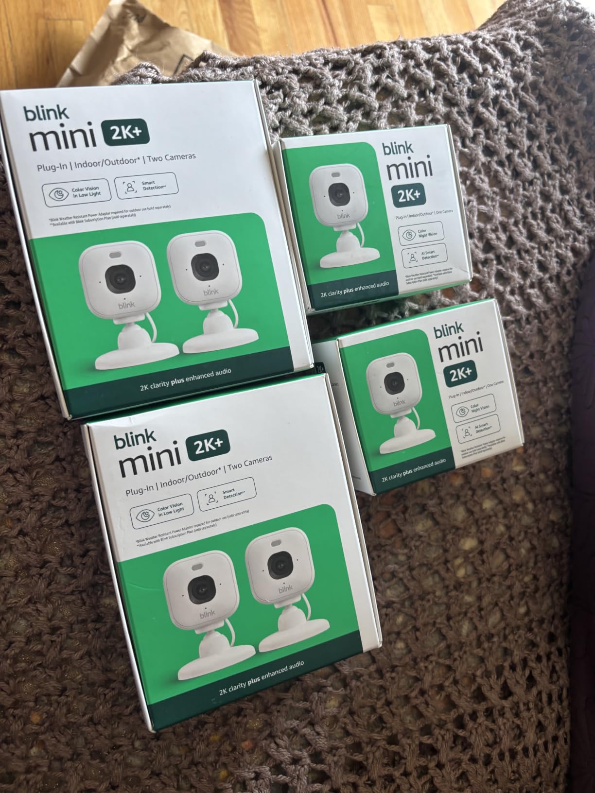 Blink Mini 2K+ (newest model) - Plug-in Home & Pet Indoor Security Camera with 2K video resolution, night vision, enhanced audio, motion detection - 2 cameras (White) customer photo 1