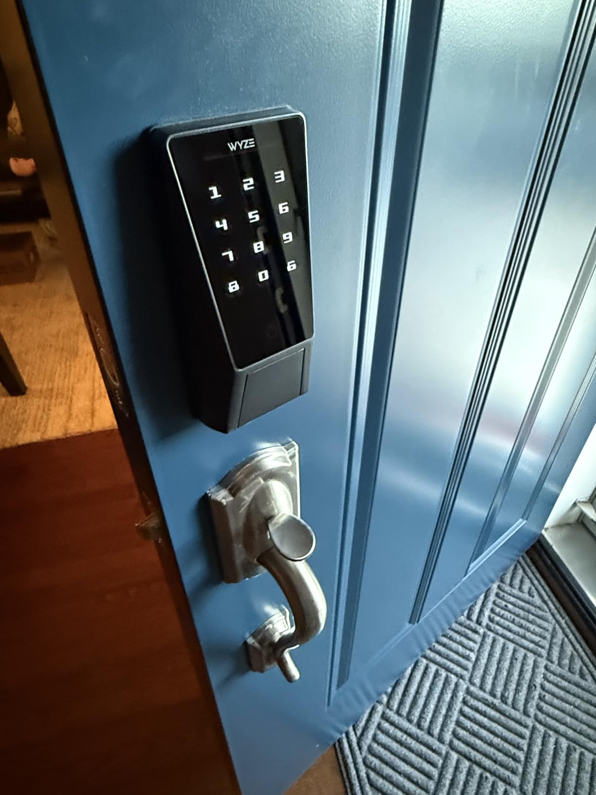 Wyze Palm Lock, Smart Door Lock with Palm Vein Recognition, Keyless Entry Smart Locks for Front Door, Keypad, Auto Lock, Dual Battery, Wi-Fi, Works with Alexa & Google, BHMA, IP53, Mechanical Key customer photo 2