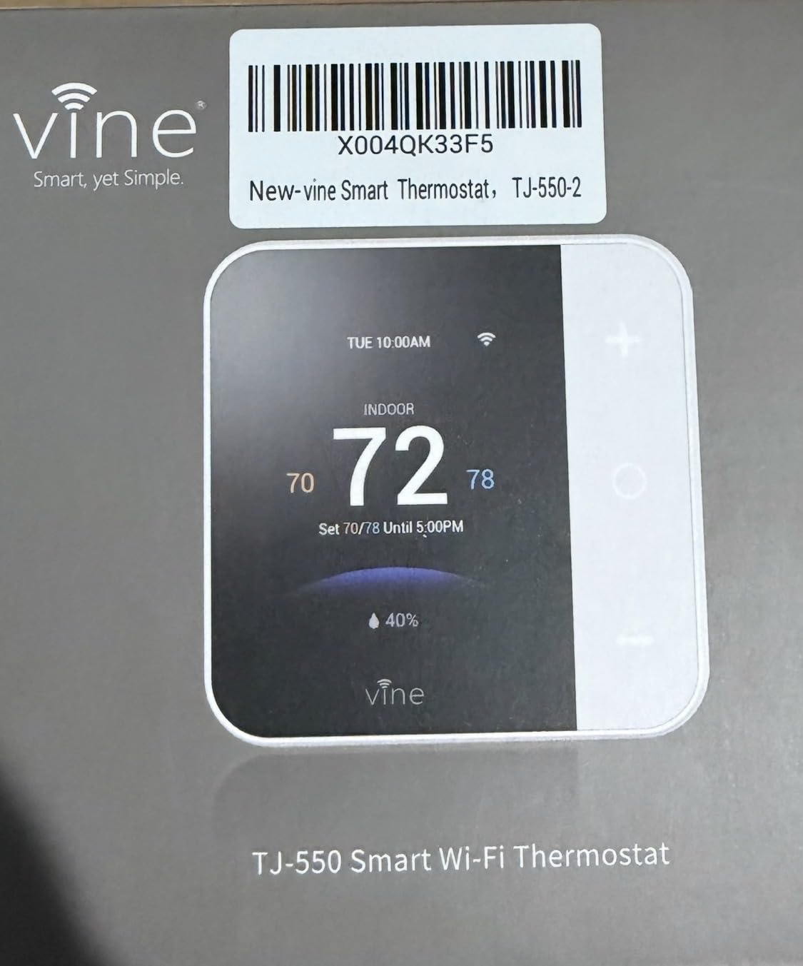 vine Smart Thermostat for House, WiFi Thermostats for Home Compatible with Alexa and Google Assistant, 7day x 8period Programmable, Energy Star Certified, C-Wire Required customer photo 2