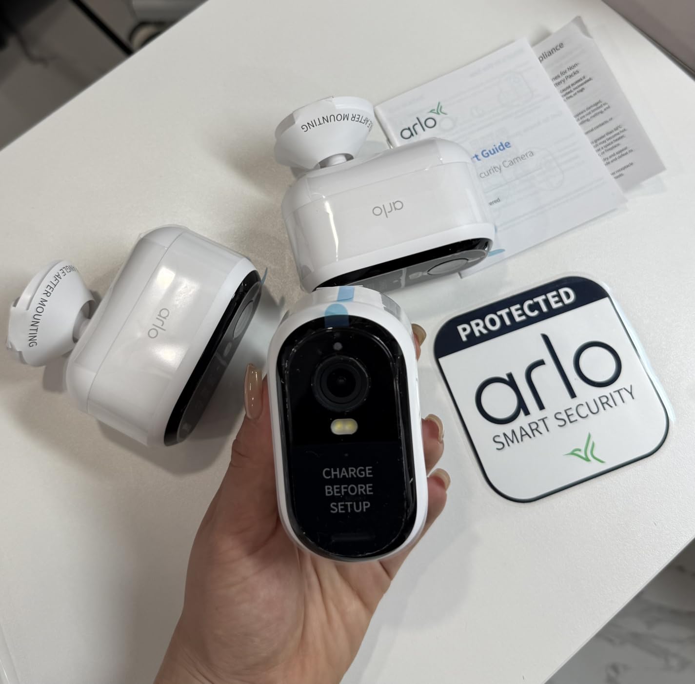 Arlo Essential Wireless Security Camera 2K (3rd Gen) - 1-Cam | Rechargeable home security camera; 2K & color night vision; Person, vehicle & animal detection; 1-mo Secure plan incl. customer photo 2