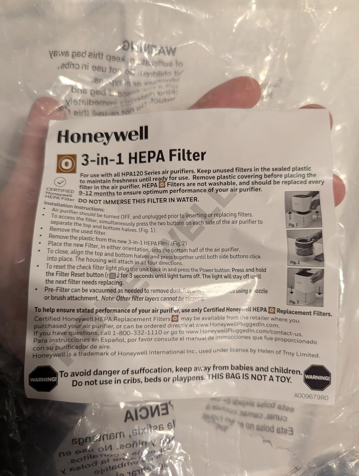 Honeywell Allergen Plus Compact HEPA Small Room Air Purifiers, Black | Honeywell air purifiers for home, Up to 530 ft², Quiet HEPA air purifiers for bedroom, 3-in-1 filter, HPA125B customer photo 2