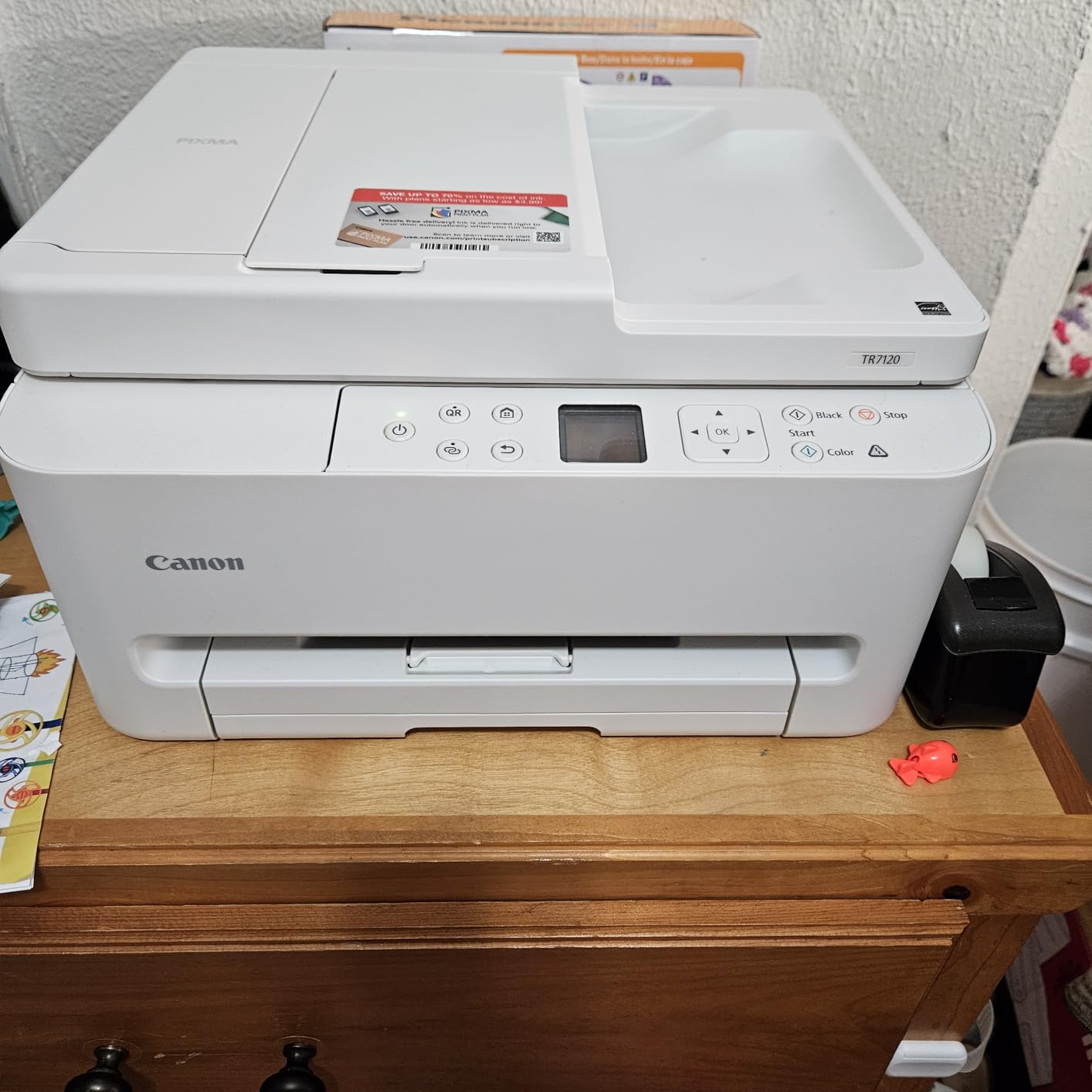 Canon PIXMA TR7120 Wireless Color Inkjet Printer, Duplex Printing, White - Home Printer with Copier/Scanner, Auto Document Feeder, Compact Design, Intuitive Control Panel customer photo 1