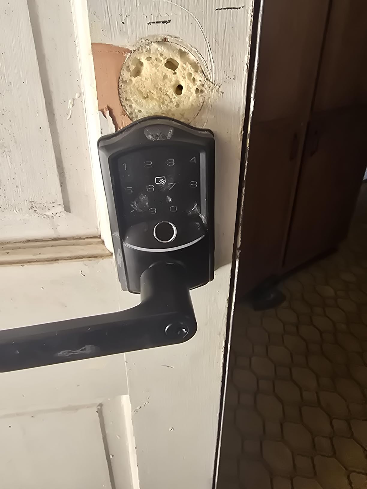 Veise VE029 Wi-Fi Smart Lever Lock with Digital Keypad, Satin Nickel customer photo 2