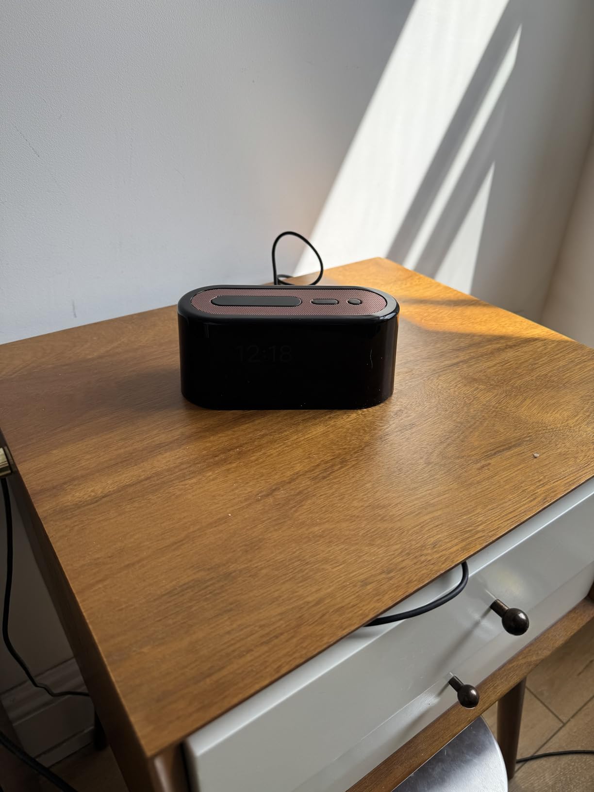 Loftie Alarm Clock with Sound Machine - Smart Alarm Clock with Night Light, White Noise, Bluetooth Speaker, 100+ Sounds Included Free, No Subscription Required, Blackout Mode- Midnight customer photo 1