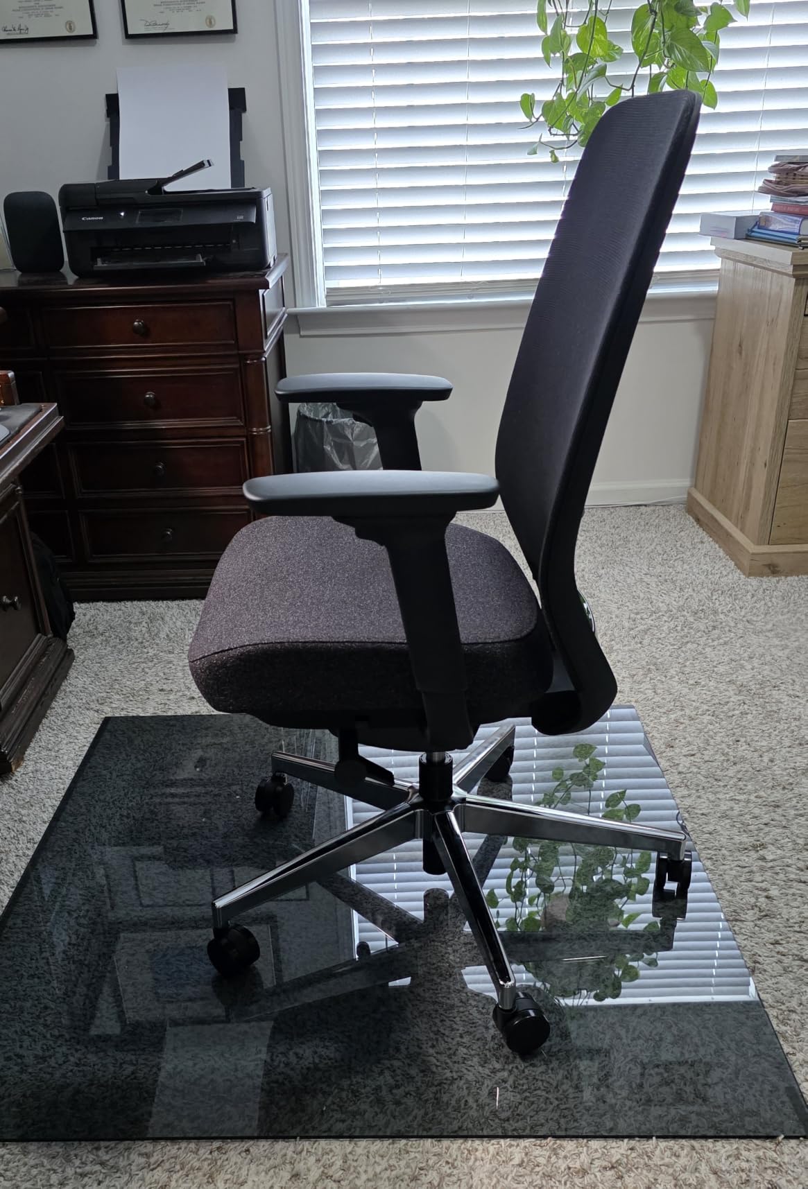 ErgoSift Ergonomic Office Chair with Adjustable Seat Depth, 4D Armrests | Lumbar Support, Extra-Thick Padded Seat, Breathable Mesh Back, 126° Recline, 330 lb Capacity, Black customer photo 1