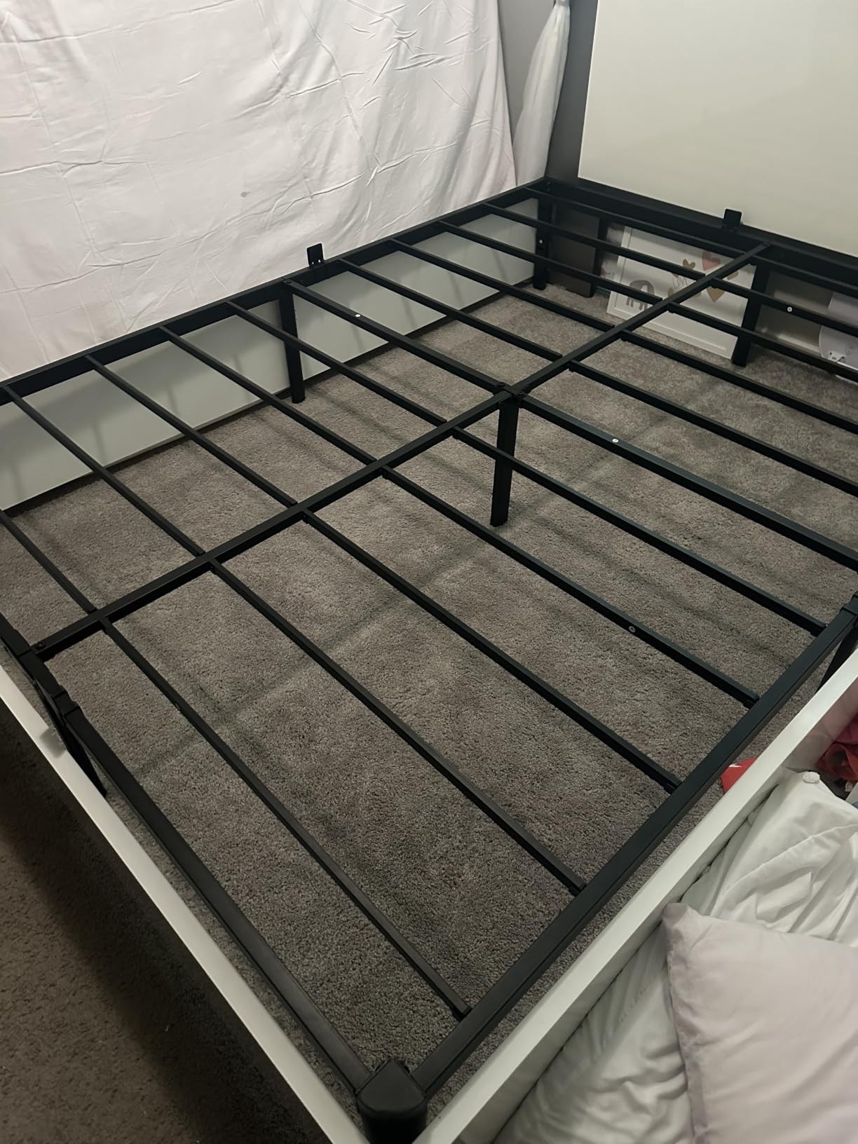Queen Bed Frame, 14 Inch Heavy Duty Steel Platform, Noise-Free | 3500 lb heavy duty steel frame, scratch-proof feet, no box spring needed, easy assembly customer photo 1