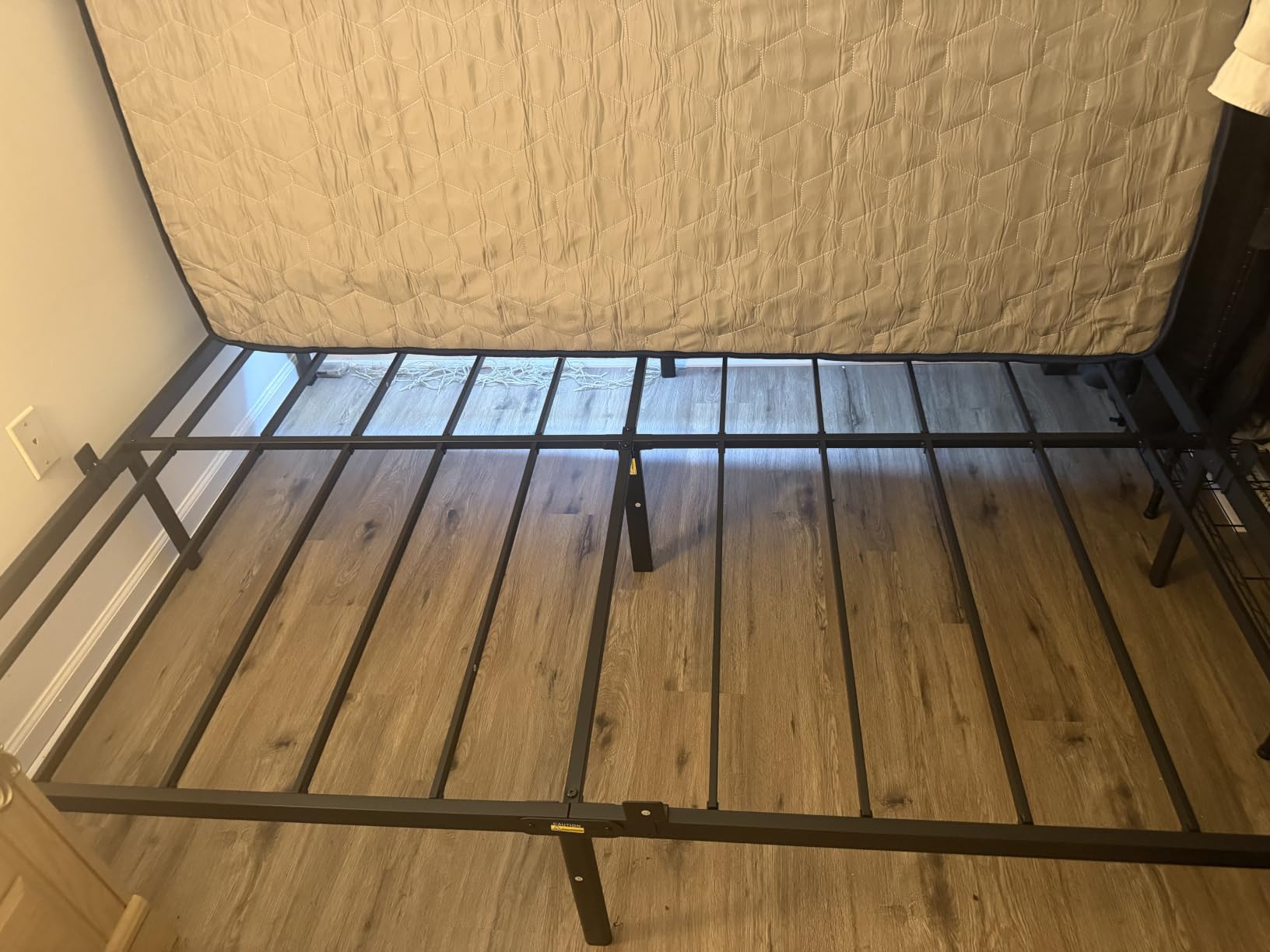 Queen Bed Frame, 14 Inch Heavy Duty Steel Platform, Noise-Free | 3500 lb heavy duty steel frame, scratch-proof feet, no box spring needed, easy assembly customer photo 2