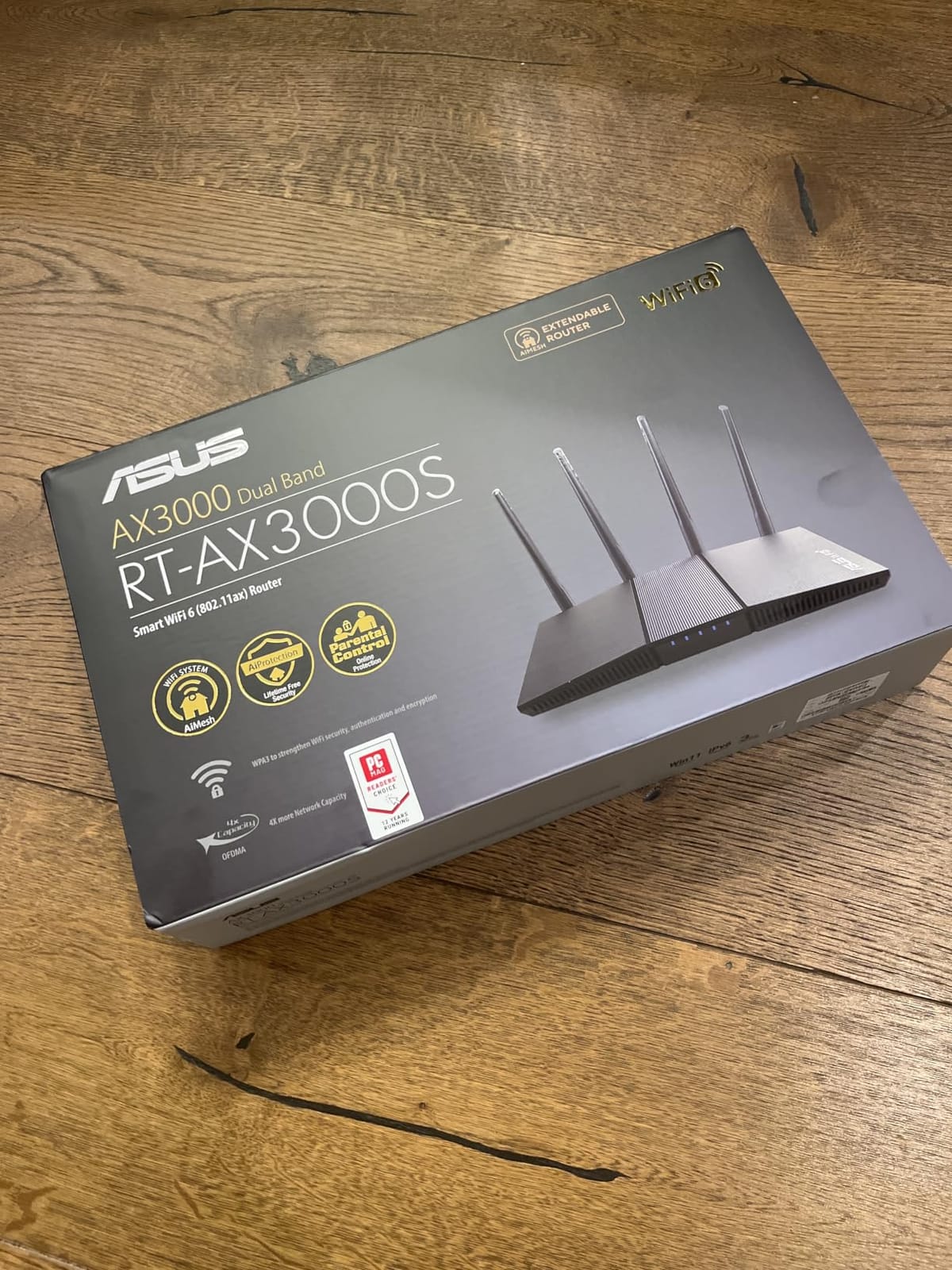 ASUS RT-AX3000S Dual Band WiFi 6 Extendable Router, Instant Guard, Parental Control Scheduling, Built-in VPN, AiMesh Compatible customer photo 1